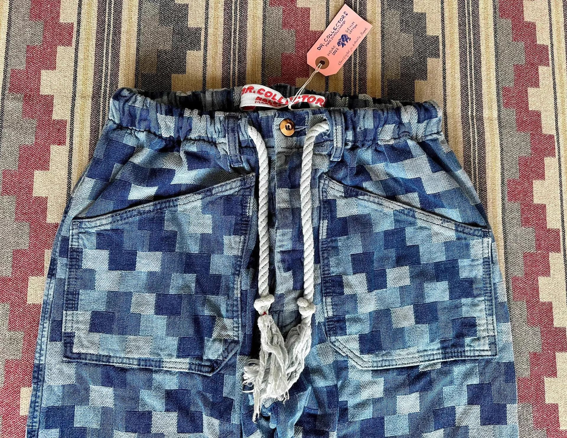 Dr. Collectors Blue Checkered Casual Pants with Drawstring Size US 30 / EU 46 - 3 Thumbnail