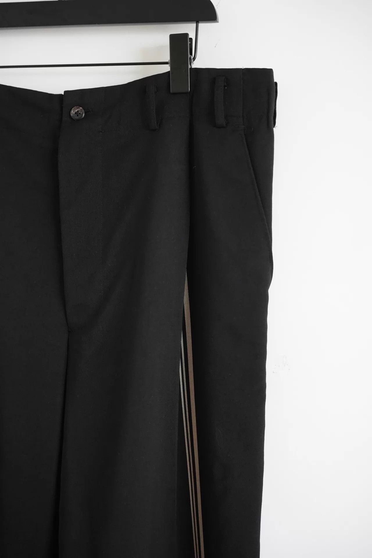Yohji Yamamoto Black Casual Pants with Side Stripe Detail Size US 30 / EU 46 - 4 Thumbnail