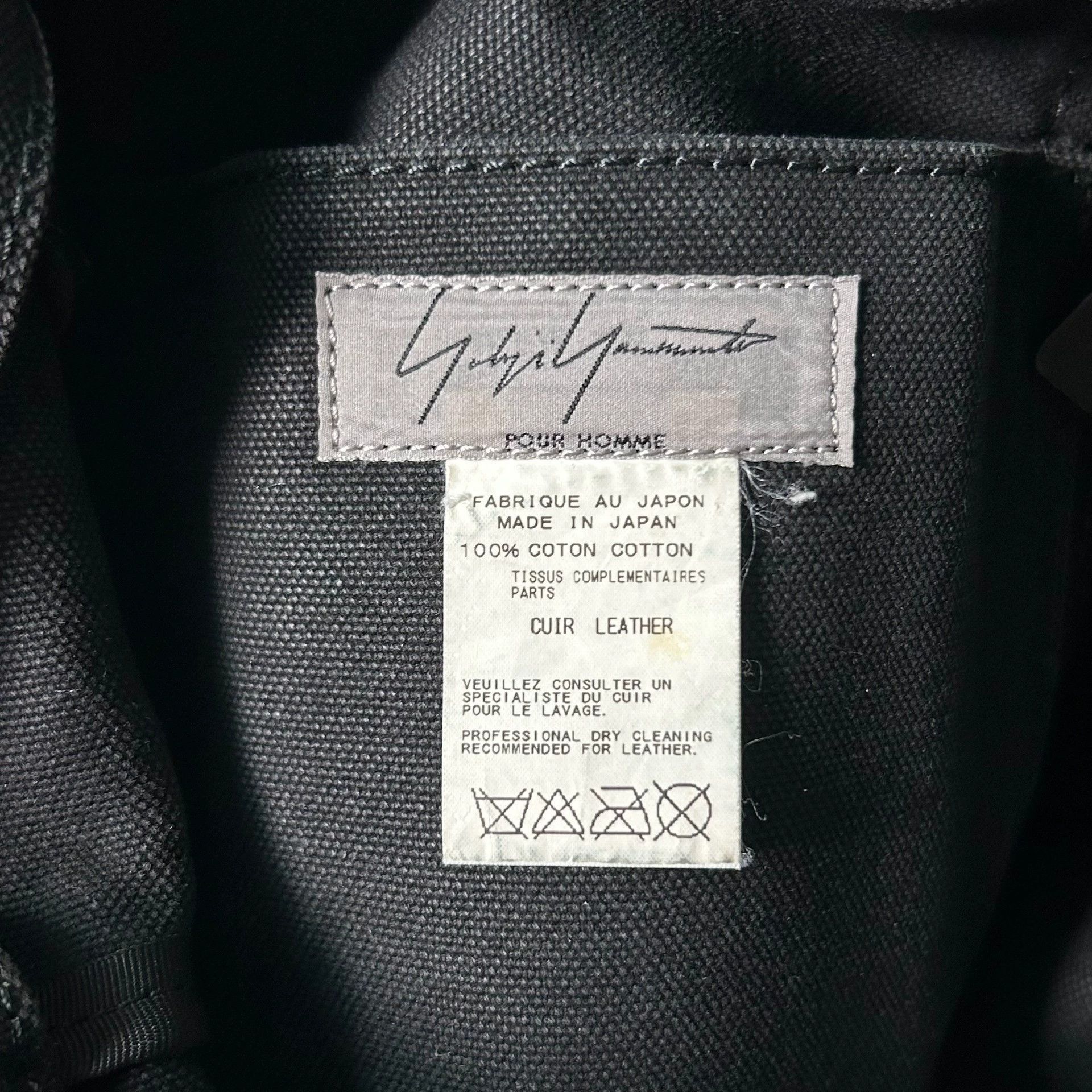 Yohji Yamamoto Black Tote Bag with Leather Straps Size ONE SIZE - 5 Thumbnail