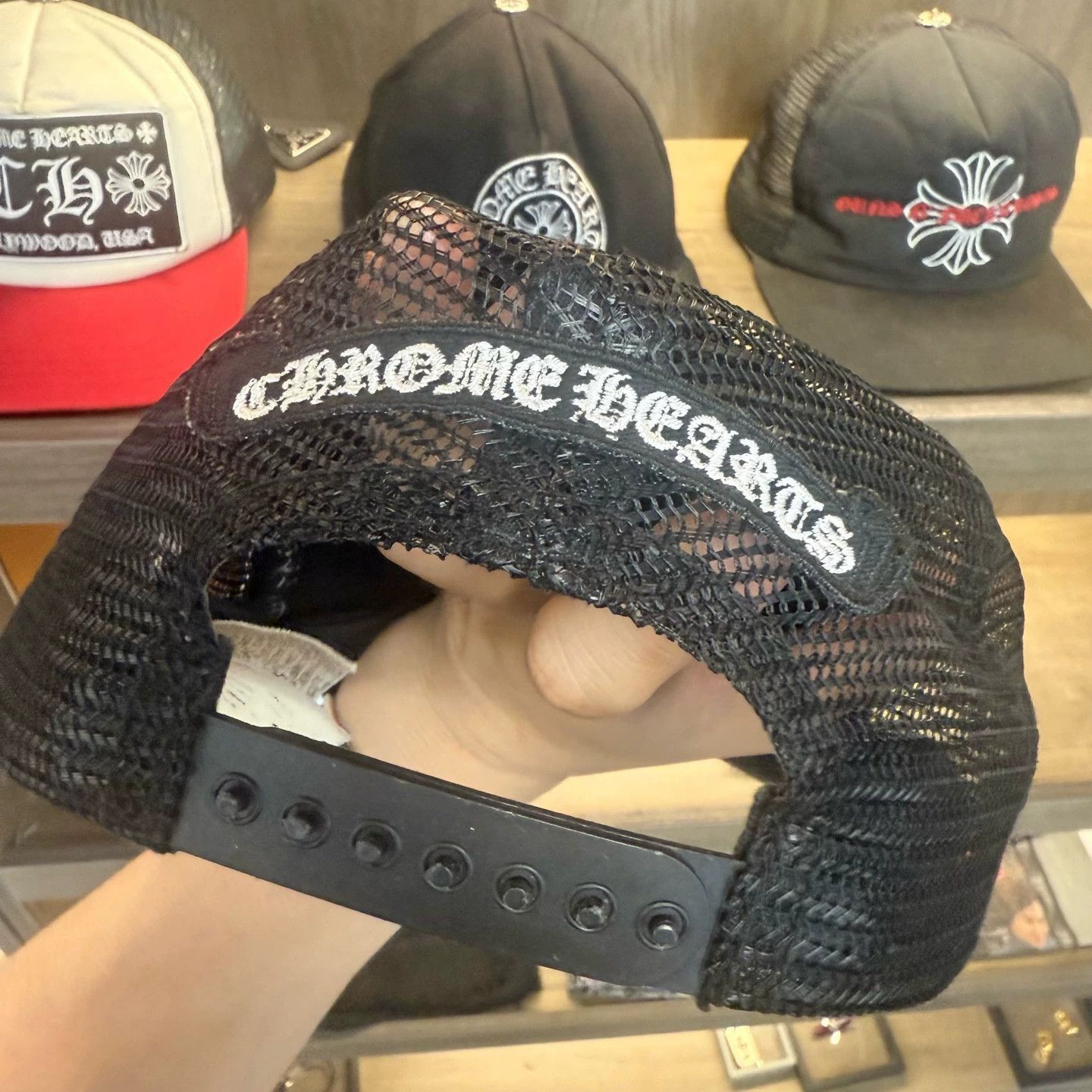 Chrome Hearts Black Mesh Back Cap with Fleur-de-Lis Embroidery Size ONE SIZE - 3 Thumbnail