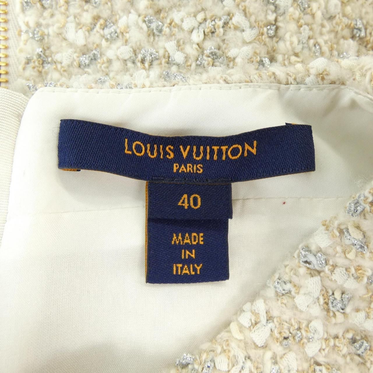 Louis Vuitton Louis Vuitton Louis Vuitton Lurex Tweed Belted Skater Dress Textile Dresses FNDR66O80 DUTY FREE for USA Size ONE SIZE - 5 Thumbnail