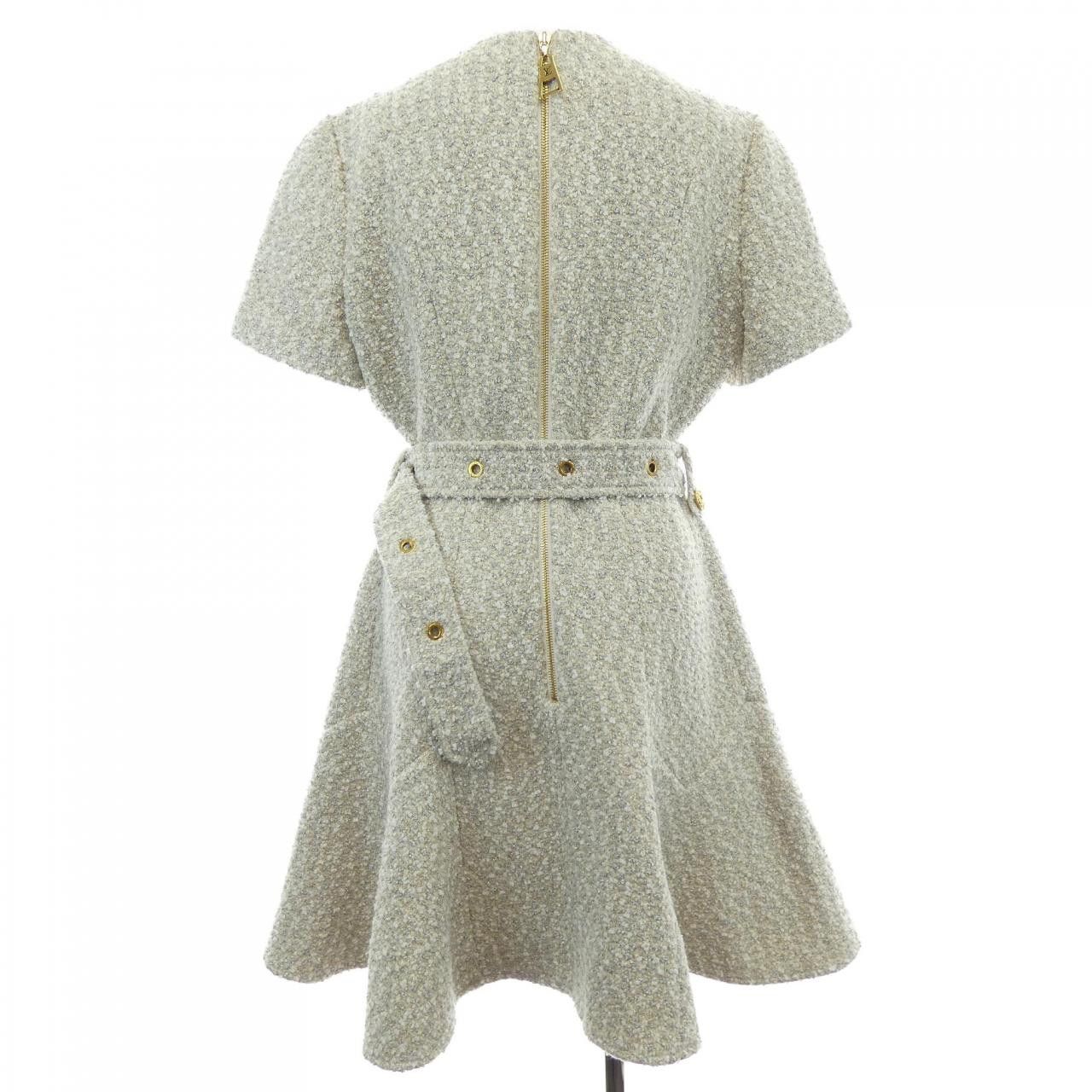 Louis Vuitton Louis Vuitton Louis Vuitton Lurex Tweed Belted Skater Dress Textile Dresses FNDR66O80 DUTY FREE for USA Size ONE SIZE - 2 Thumbnail