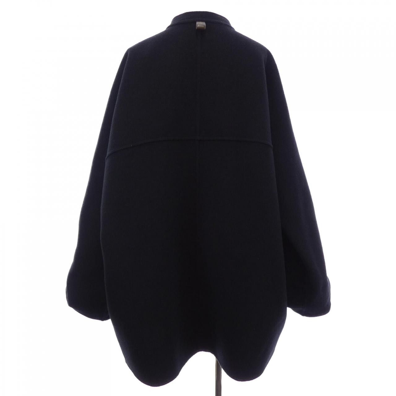 Louis Vuitton Louis Vuitton Louis Vuitton Signature Boxy Button Up Wool Coat Textile Outerwear FSCO04NVN DUTY FREE for USA Size ONE SIZE - 2 Thumbnail