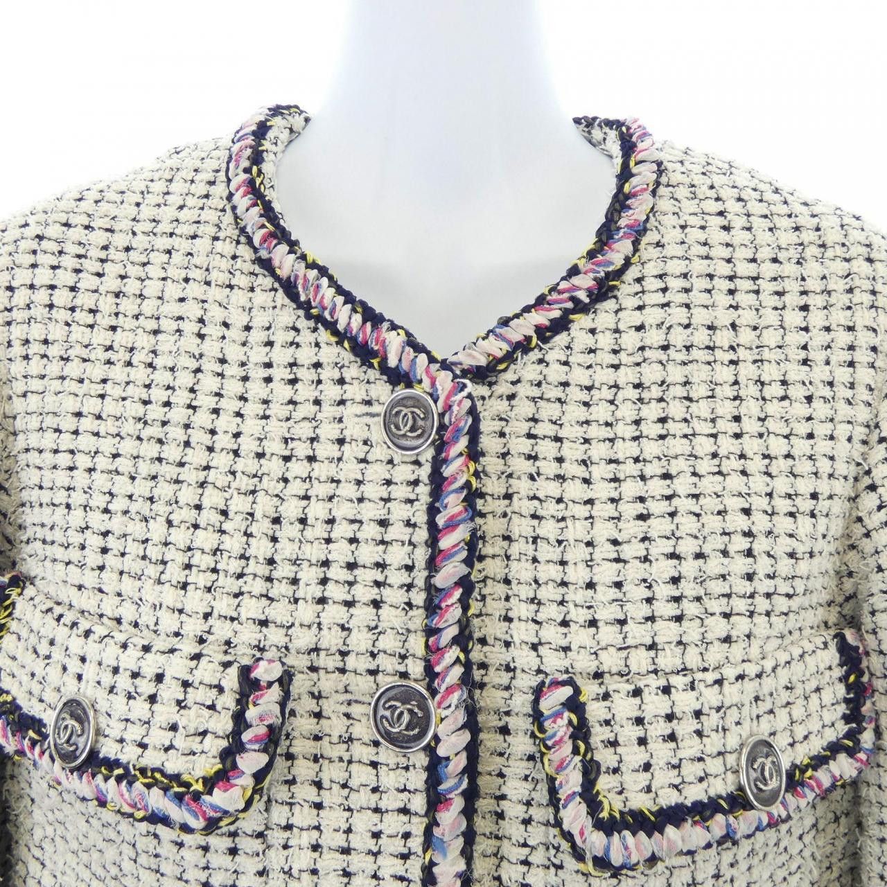 Chanel Chanel Chanel LOOK29 Collarless Jacket Textile Outerwear P70074V60046 DUTY FREE for USA Size ONE SIZE - 6 Thumbnail