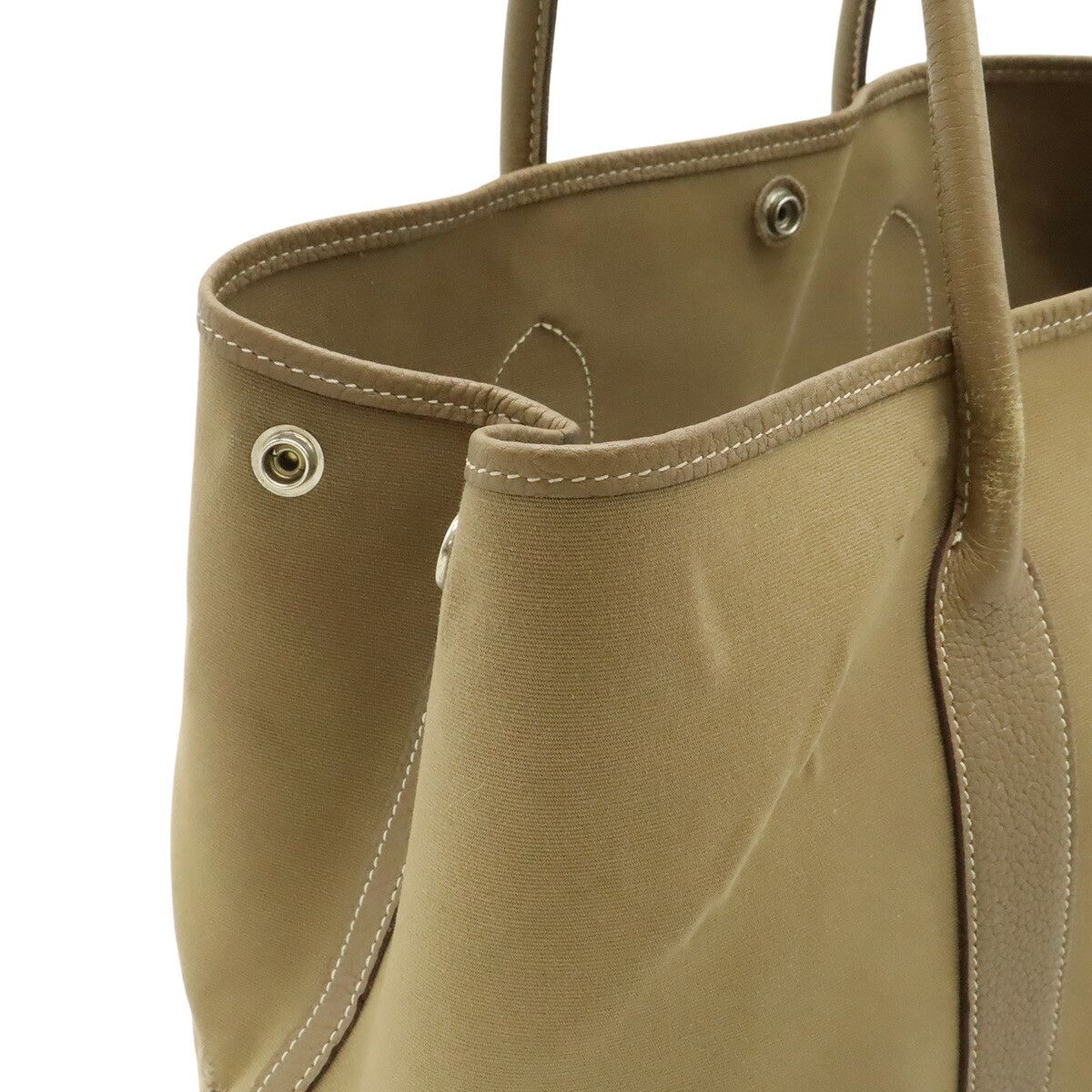 Hermes Hermes Hermes Garden Party PM Toile Officier Leather Tote Bag Leather Tote Bag Q DUTY FREE for USA Size ONE SIZE - 5 Thumbnail