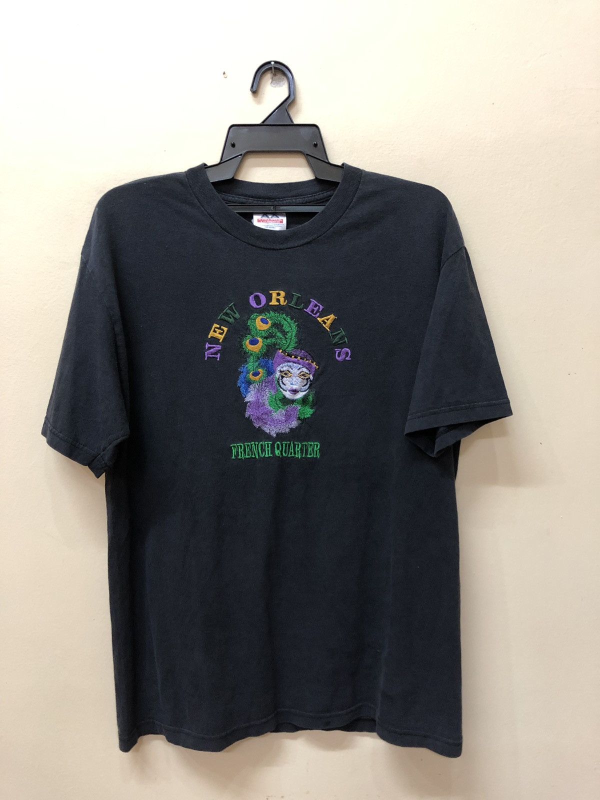 Vintage New Orleans Embroidery Logo Bandtee tshirt 90s 80s