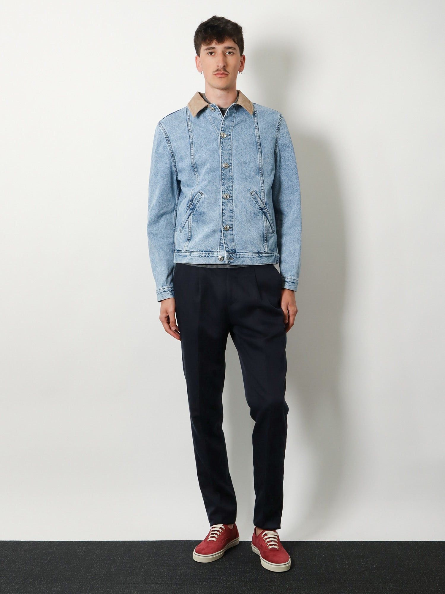 Brunello Cucinelli Denim Jacket With Suede Collar Size US XL / EU 56 / 4 - 4 Thumbnail