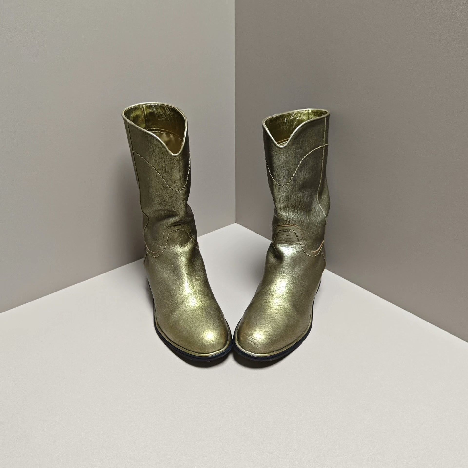 Chanel Chanel Retro Gold Boots us_7 Women Size US 7 / IT 37 - 2 Thumbnail