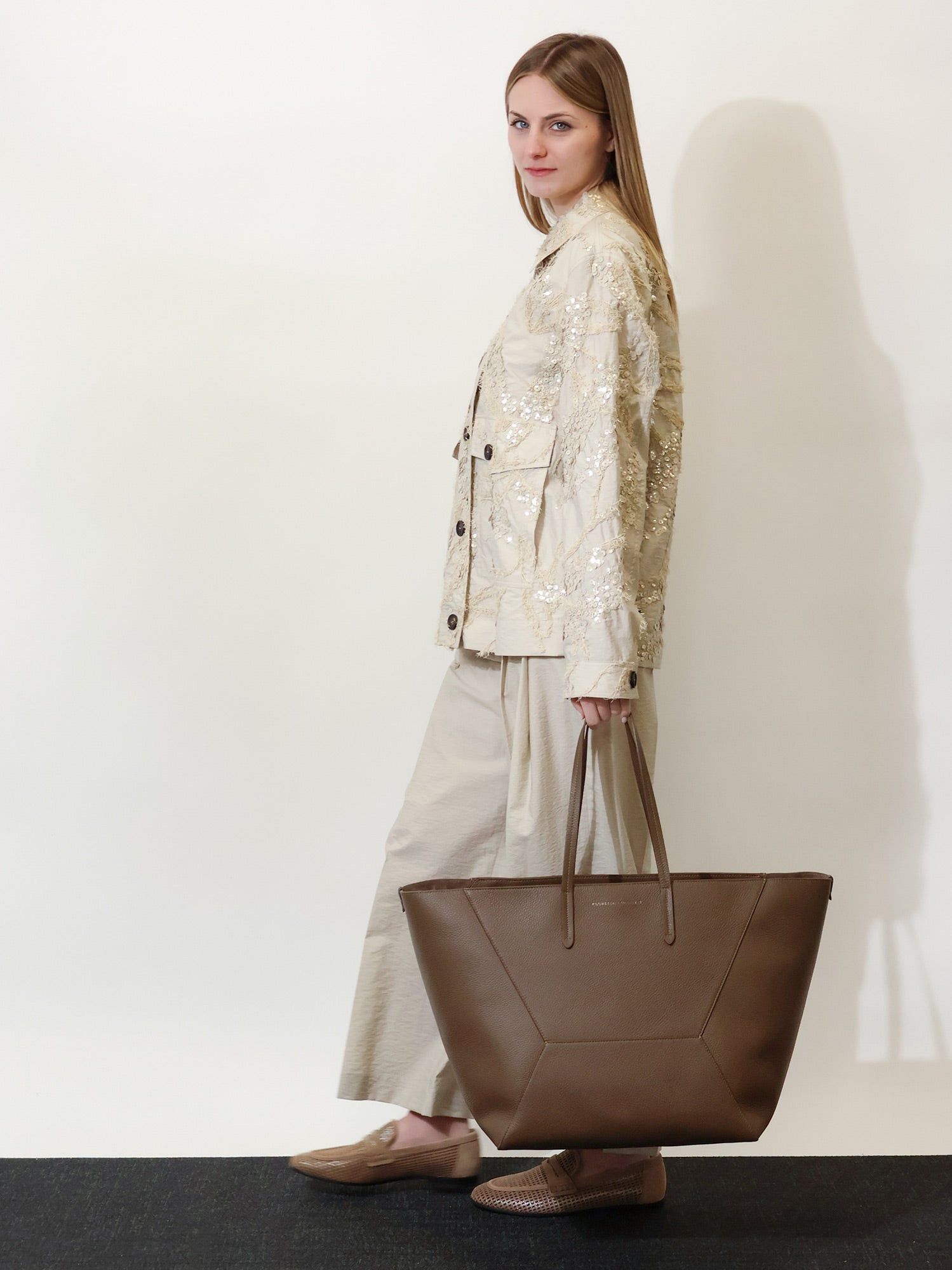 Brunello Cucinelli Bc Duo Hammered Leather Handbag Size ONE SIZE - 5 Thumbnail