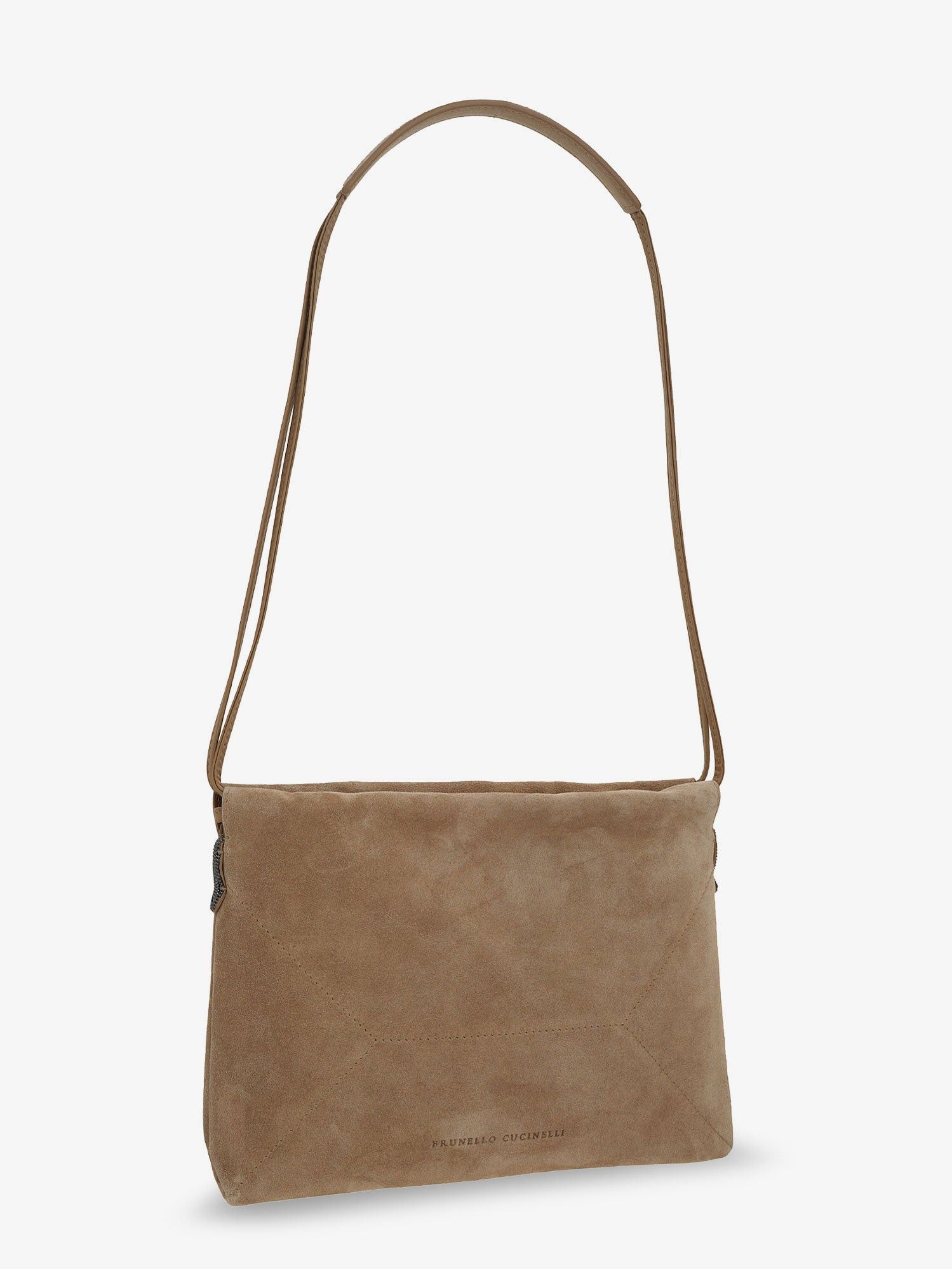 Brunello Cucinelli Suede Shoulder Bag With Logo On The Front Size ONE SIZE - 3 Thumbnail