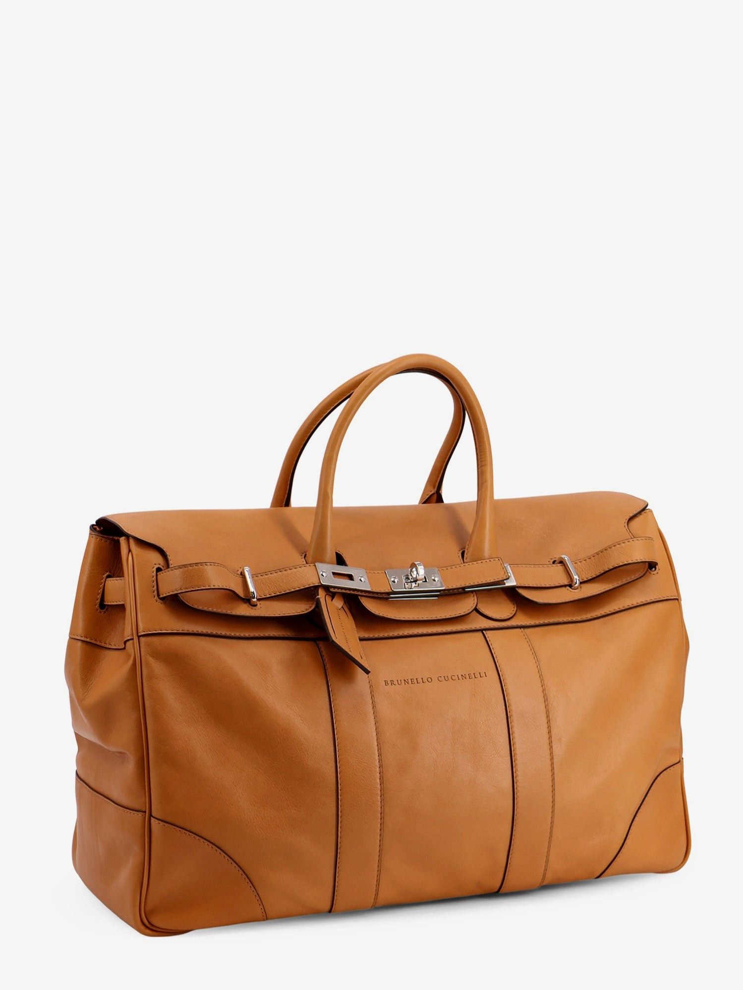 Brunello Cucinelli Leather Travel Bag With Engraved Logo On The Front Size ONE SIZE - 3 Thumbnail