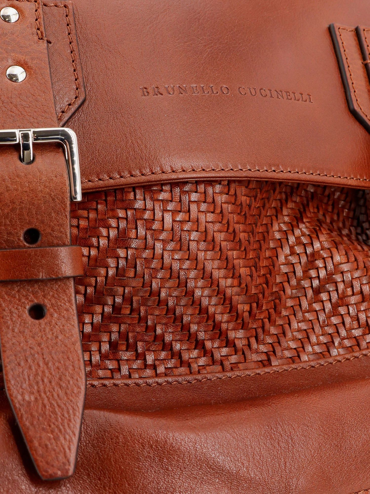 Brunello Cucinelli City Leather Backpack With Engraved Lettering Logo Size ONE SIZE - 5 Thumbnail