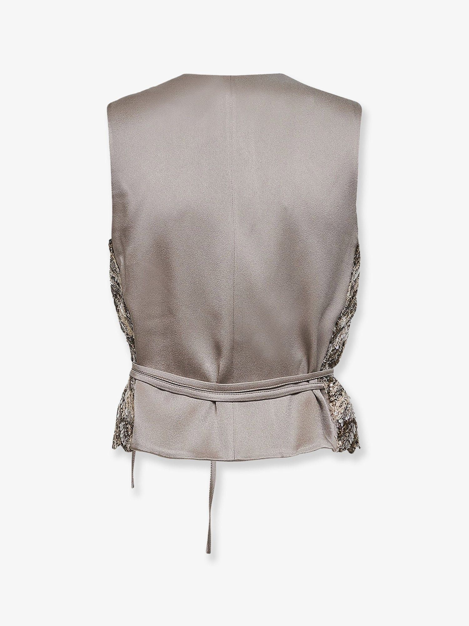 Brunello Cucinelli Vest With Sequins Embroidery Size L / US 10 / IT 46 - 2 Thumbnail