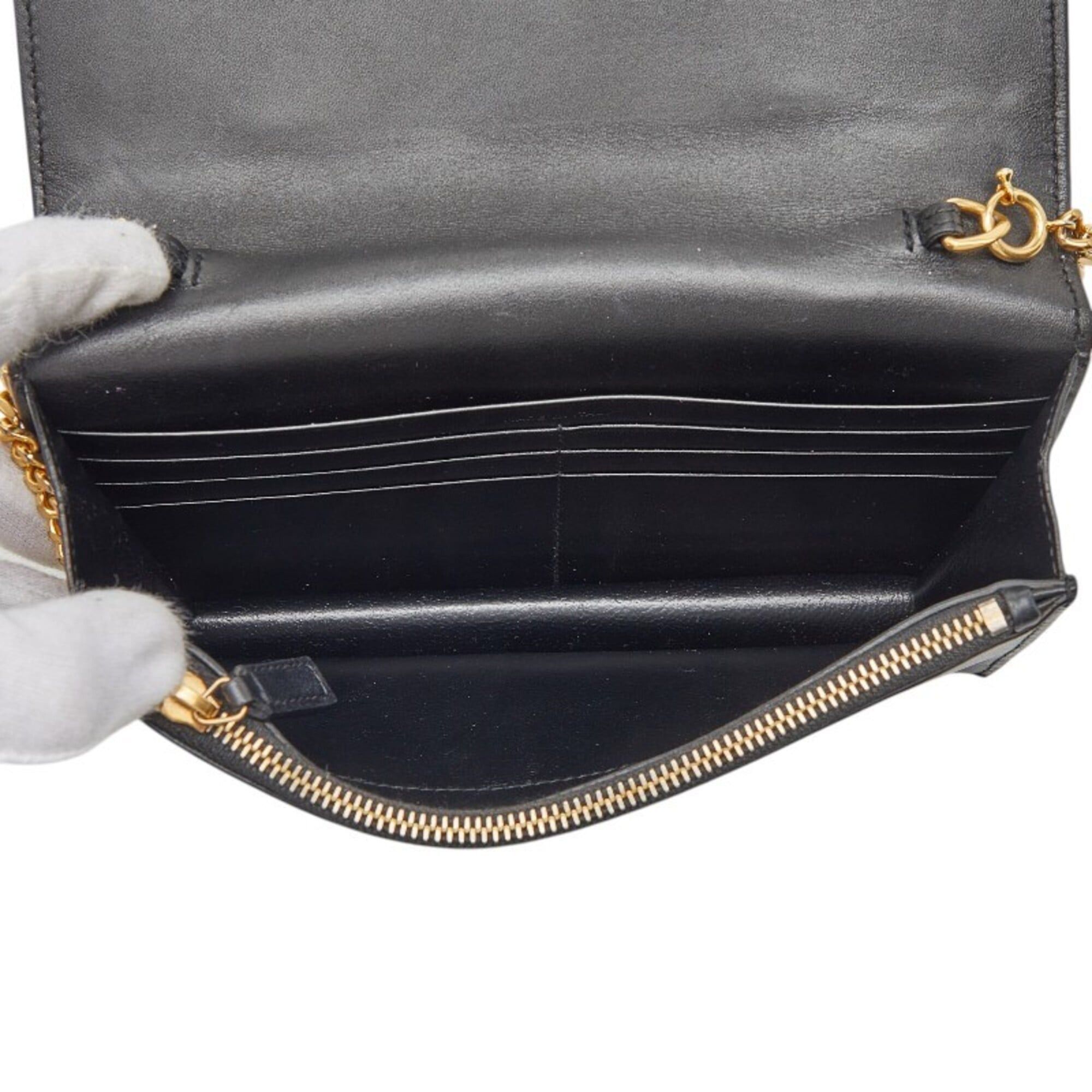 Saint Laurent Paris Saint Laurent YSL Logo Tassel Chain Wallet Shoulder Bag 452159 Black Leather Women's SAINT LAURENT Size ONE SIZE - 9 Thumbnail