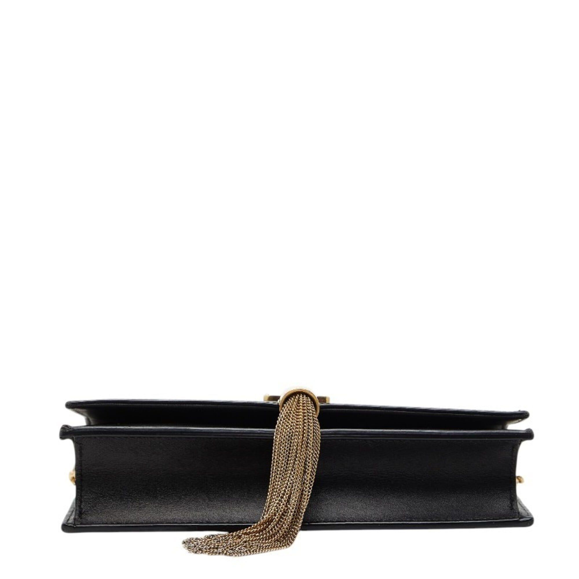 Saint Laurent Paris Saint Laurent YSL Logo Tassel Chain Wallet Shoulder Bag 452159 Black Leather Women's SAINT LAURENT Size ONE SIZE - 3 Thumbnail