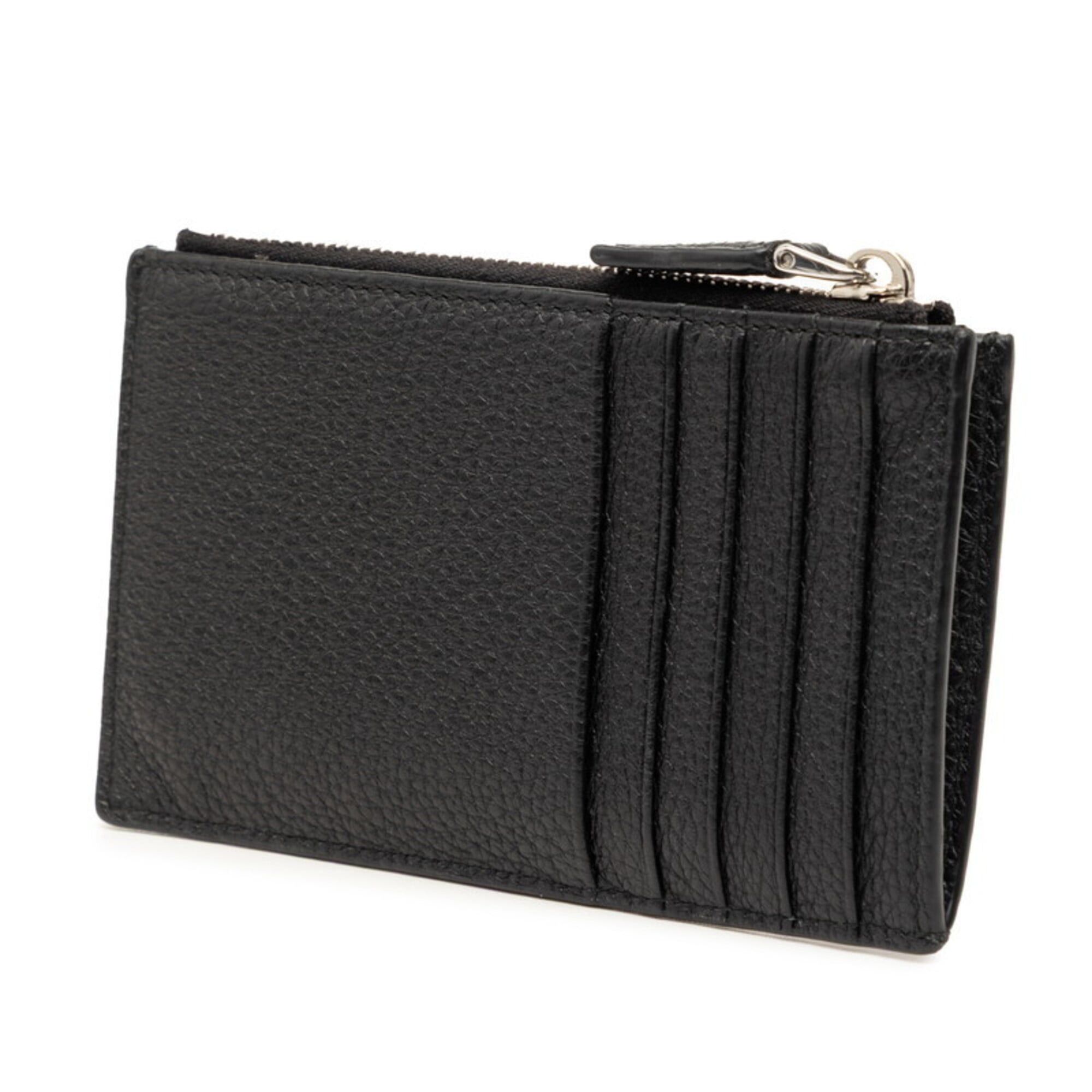 Prada Prada Triangle Logo Plate Business Card Holder/Card Case Wallet/Coin Purse Fragment Black Leather Women's PRADA Size ONE SIZE - 2 Thumbnail