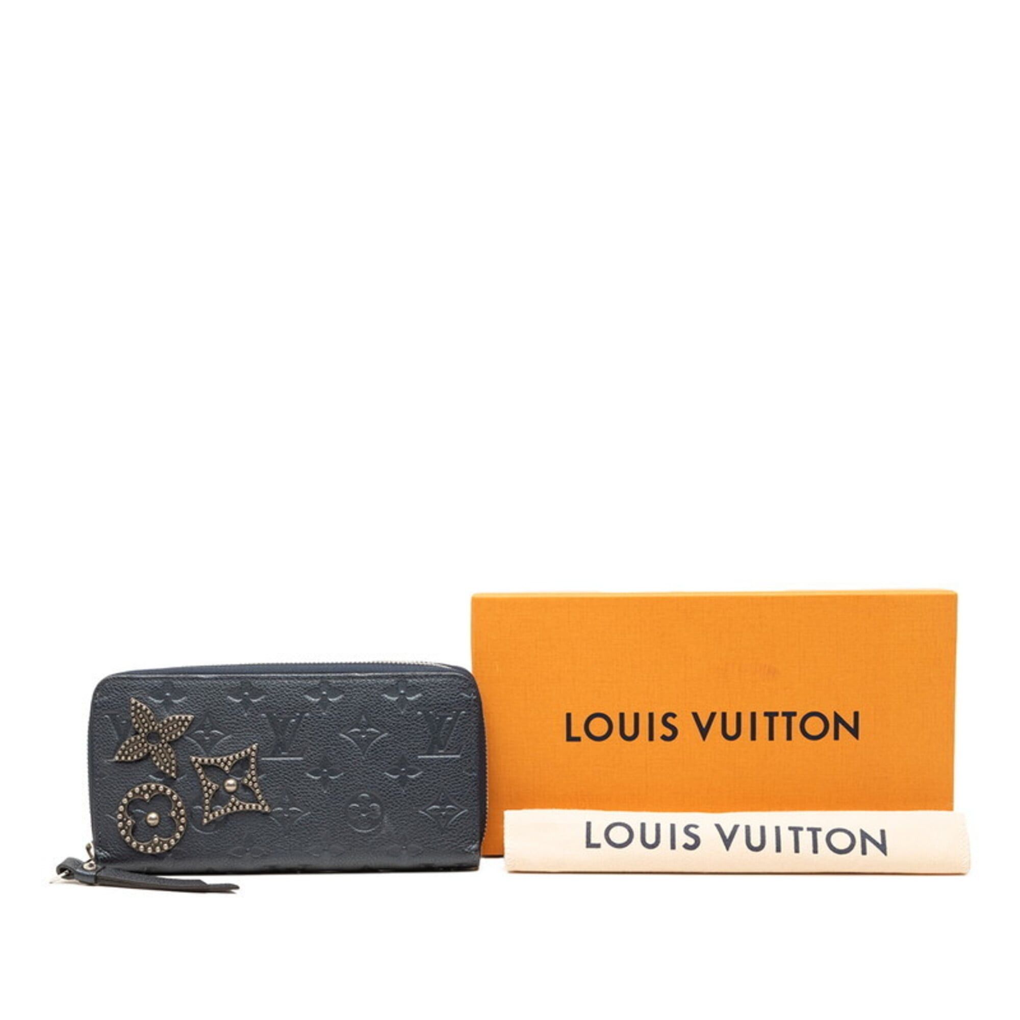 Louis Vuitton Louis Vuitton Monogram Empreinte Zippy Wallet Flower Stud Long M62069 Marine Metal Metallic Blue Leather Women's LOUIS VUITTON Size ONE SIZE - 7 Thumbnail