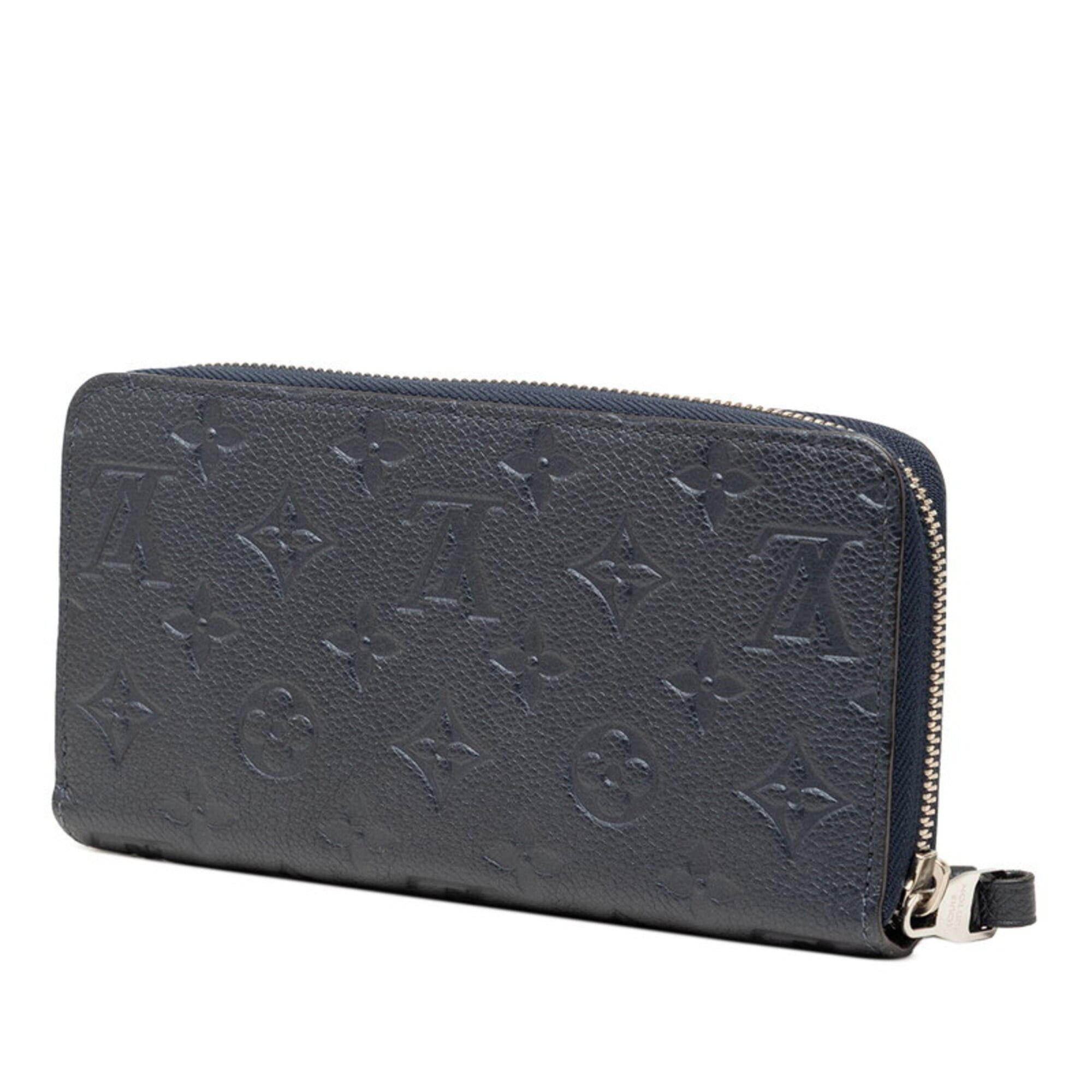 Louis Vuitton Louis Vuitton Monogram Empreinte Zippy Wallet Flower Stud Long M62069 Marine Metal Metallic Blue Leather Women's LOUIS VUITTON Size ONE SIZE - 2 Thumbnail