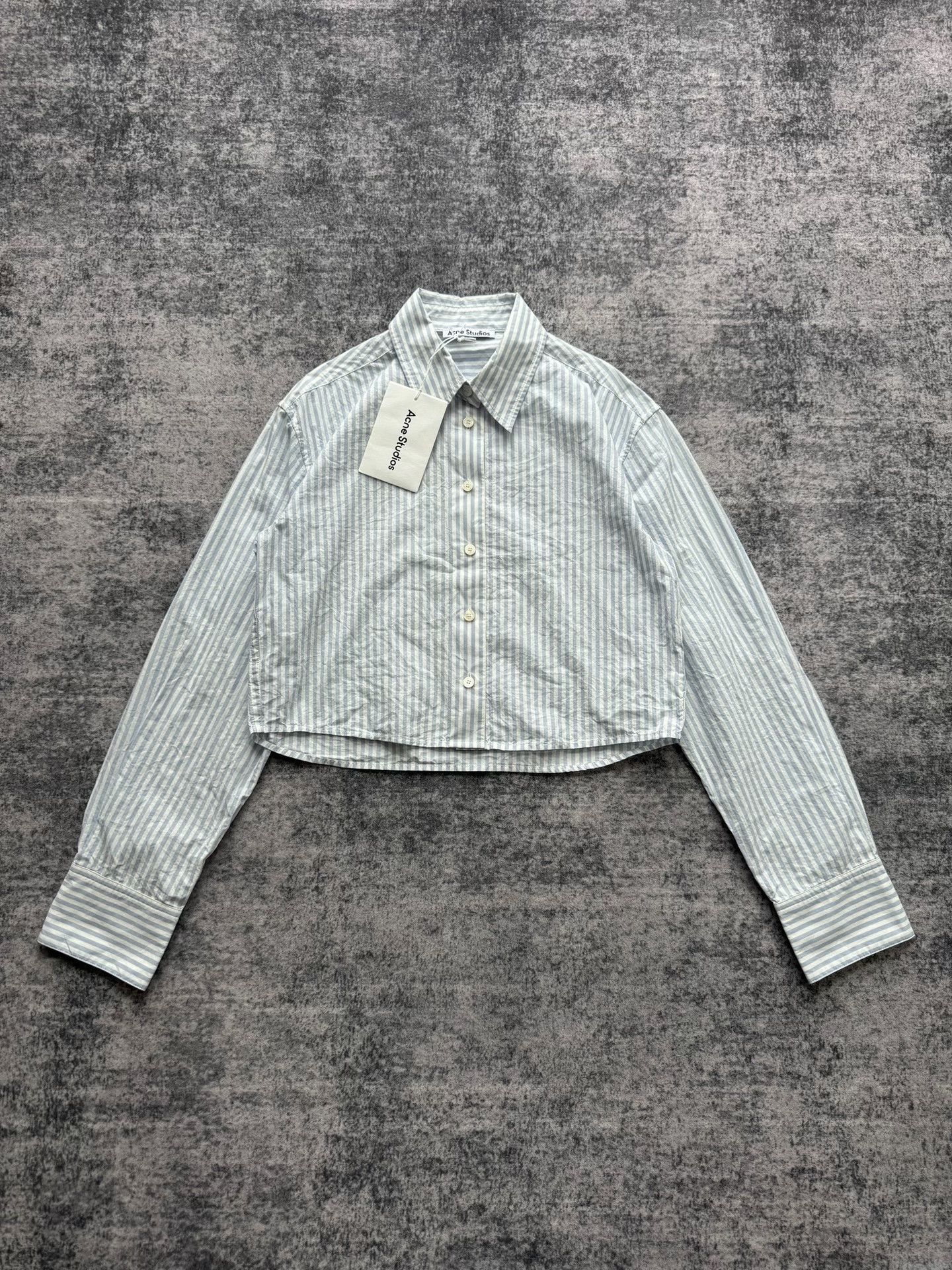 Acne Studios Acne Studios Blue White Stripe Short Shirt Size M / US 6-8 / IT 42-44 - 2 Thumbnail
