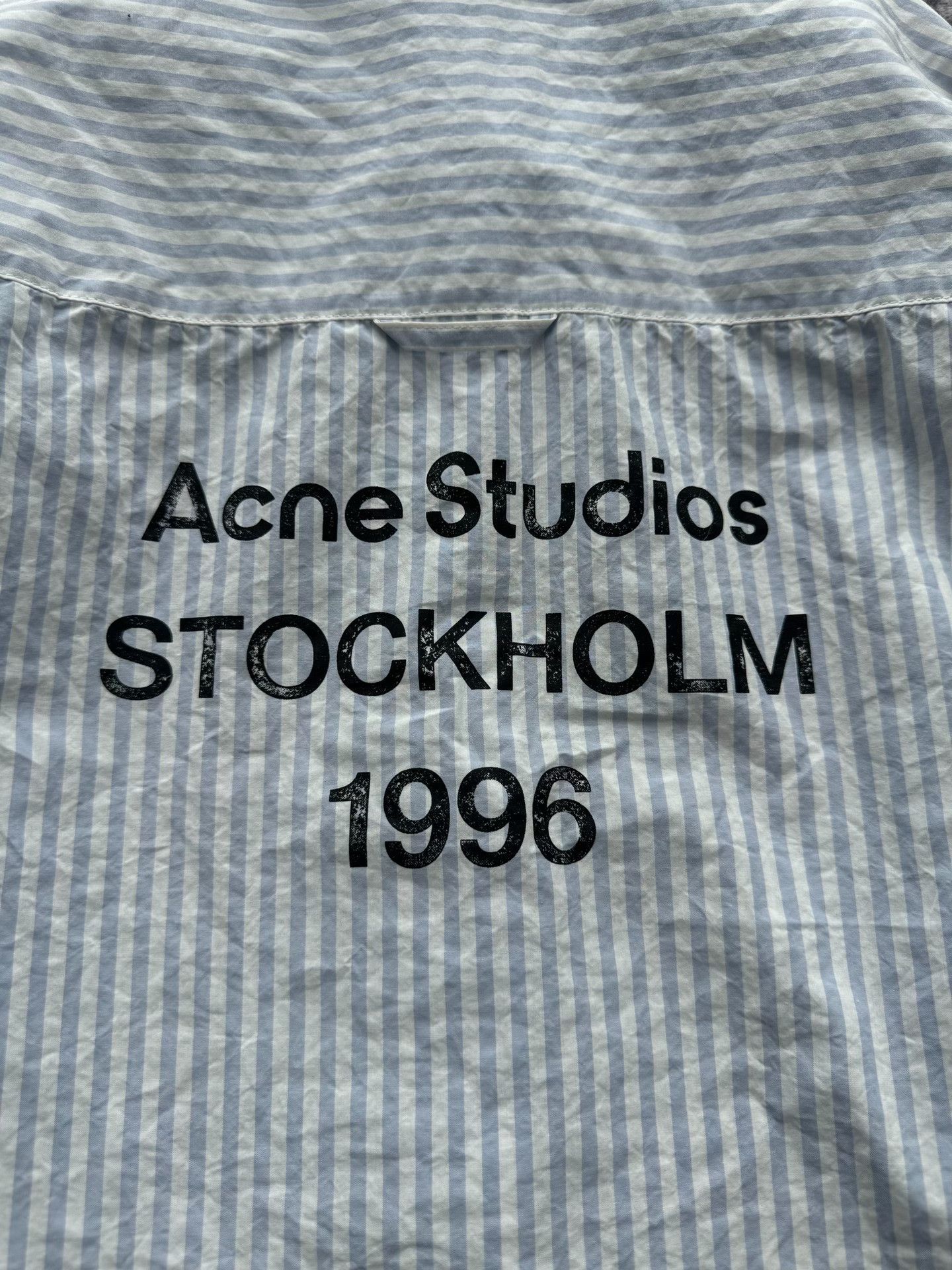 Acne Studios Acne Studios Blue White Stripe Short Shirt Size M / US 6-8 / IT 42-44 - 6 Thumbnail