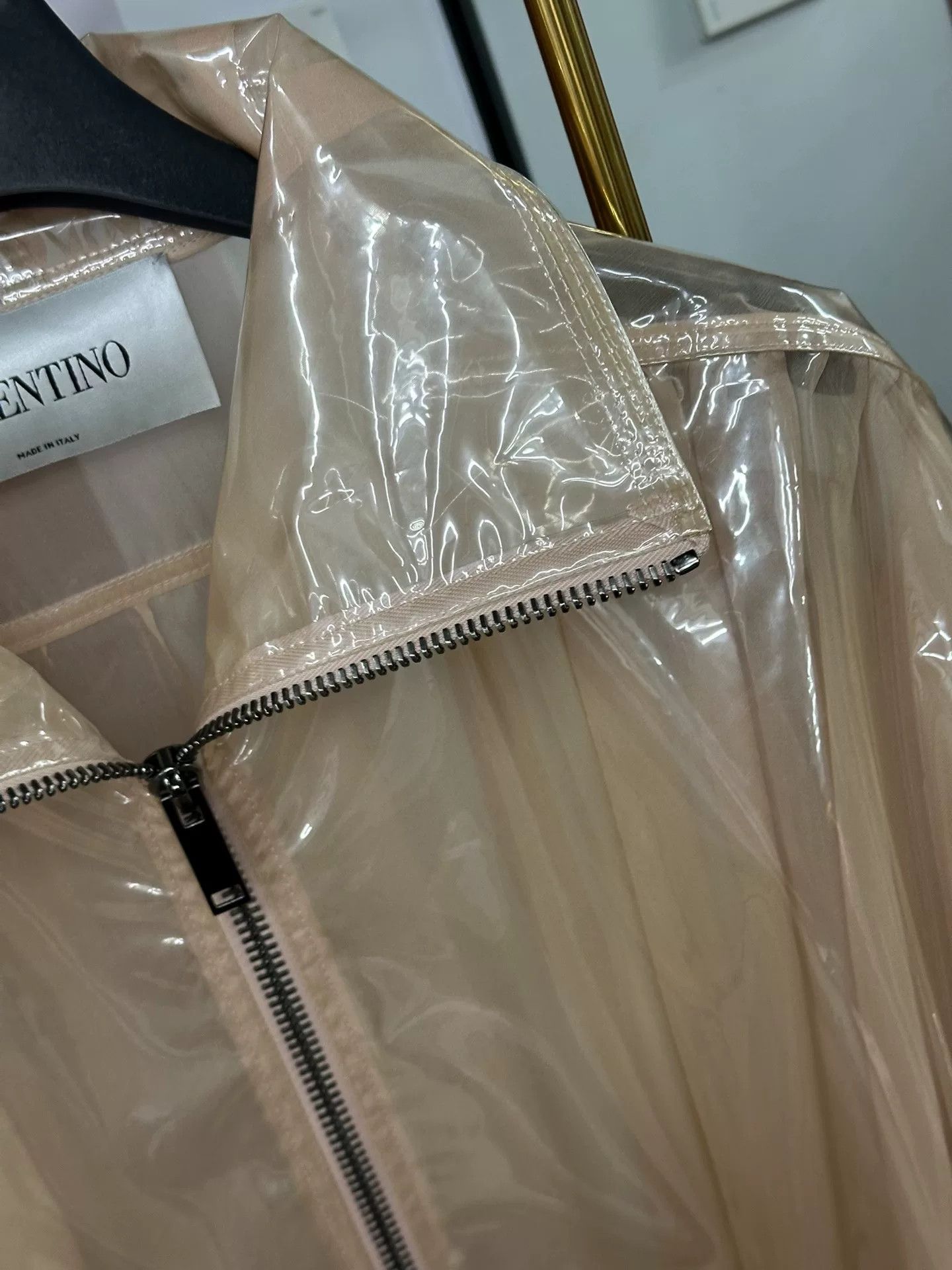 Valentino Valentino Skin-Tone Silk Blend Raincoat Size S / US 4 / IT 40 - 2 Thumbnail