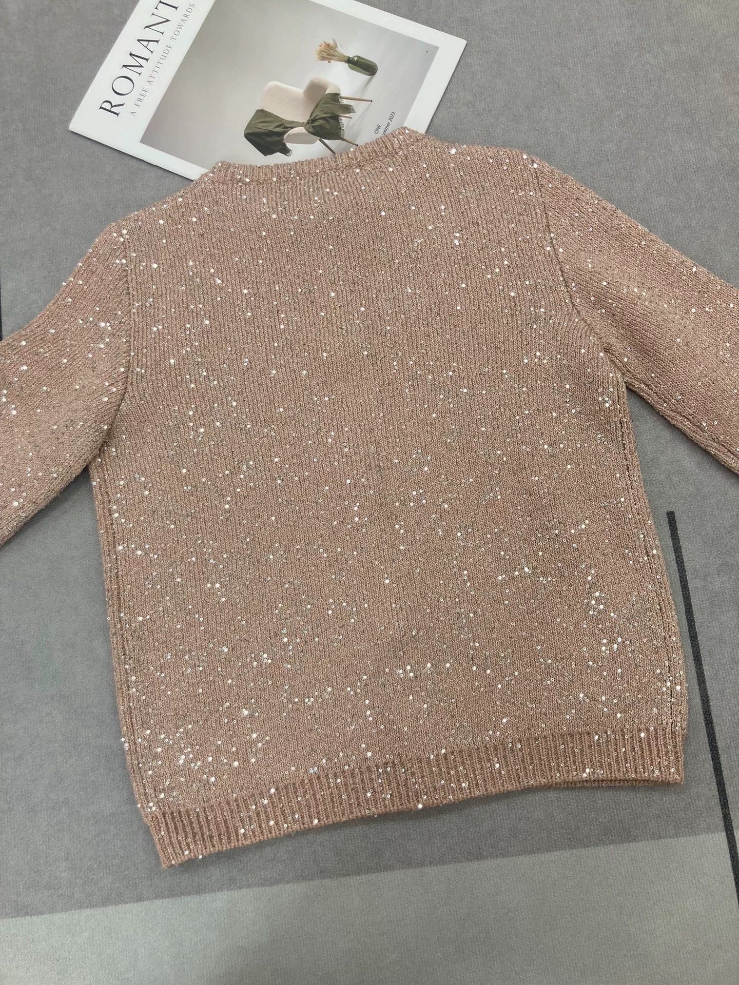 Miu Miu Miumiu Pink Sequin Crystal Button Knit Cardigan Size S / US 4 / IT 40 - 4 Thumbnail