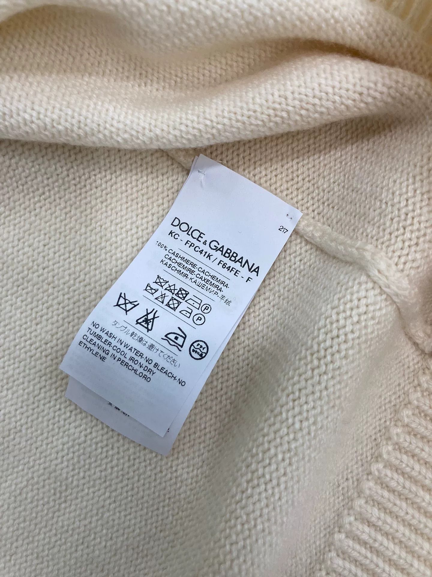 Dolce & Gabbana Dolce&Gabbana White Cashmere Knit Sweater Size M / US 6-8 / IT 42-44 - 6 Thumbnail
