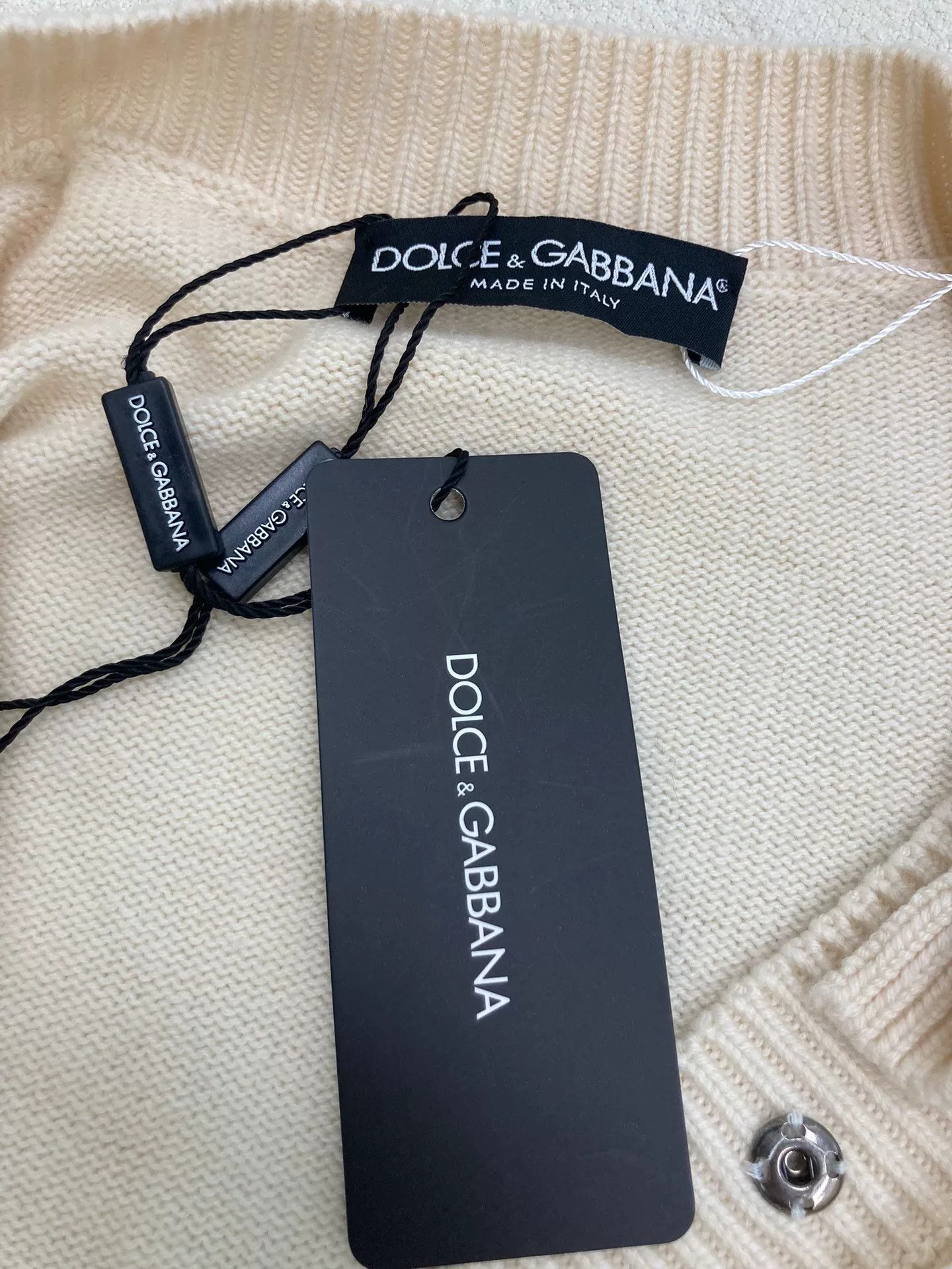 Dolce & Gabbana Dolce&Gabbana White Cashmere Knit Sweater Size M / US 6-8 / IT 42-44 - 5 Thumbnail