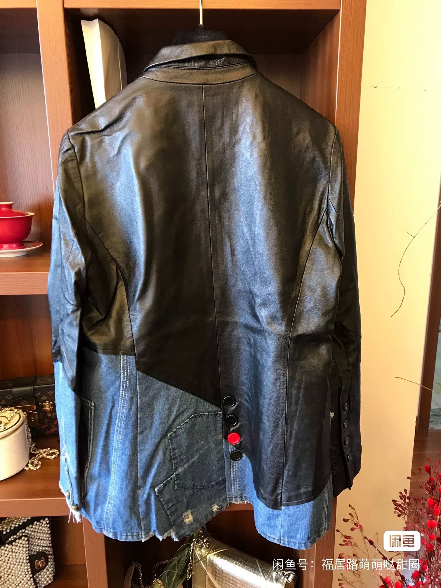 Other Women's Denim Spliced Leather Jacket Size M / US 6-8 / IT 42-44 - 3 Thumbnail