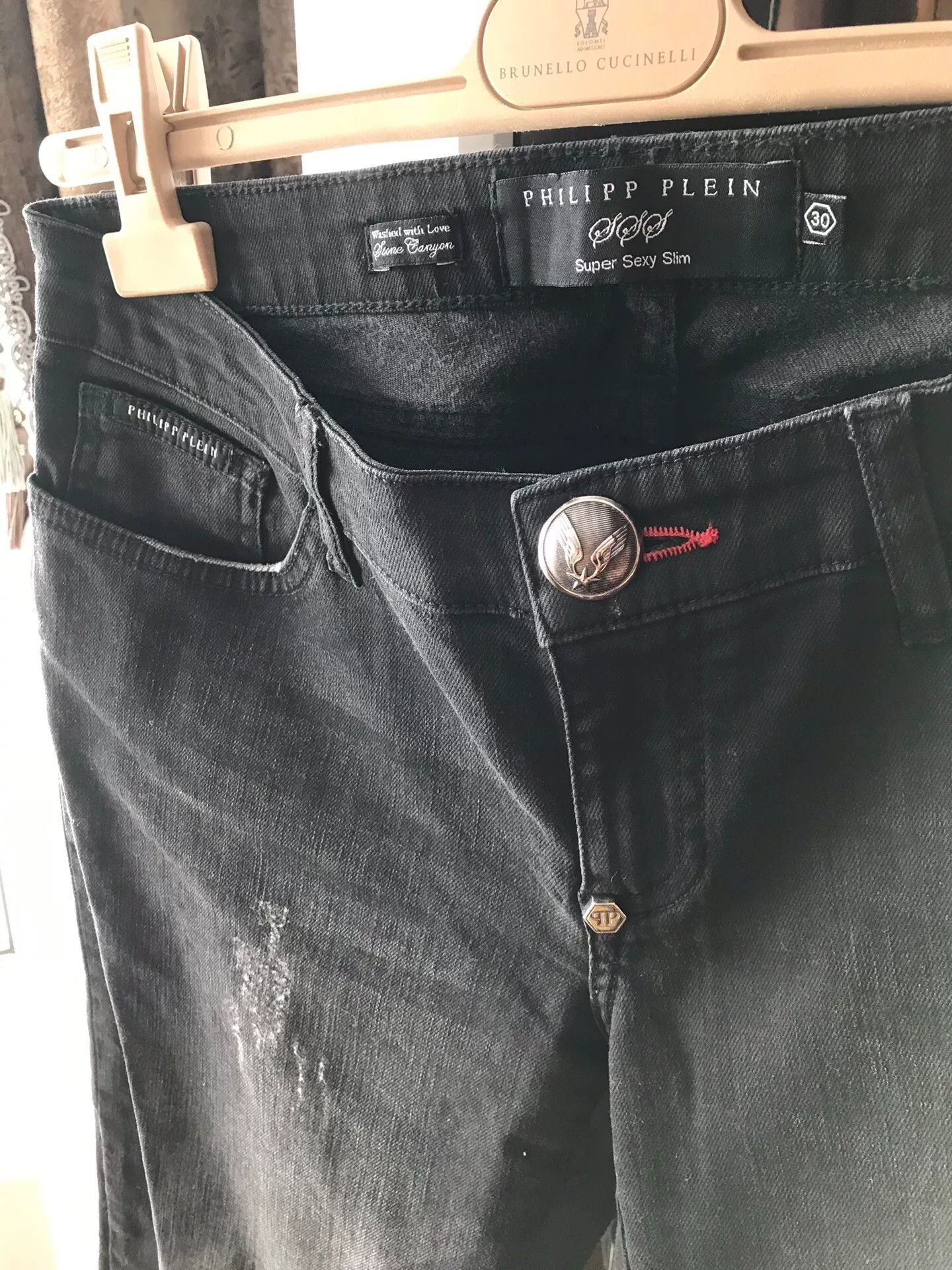 Other Black Skull Logo Straight Jeans Size US 30 / EU 46 - 2 Thumbnail