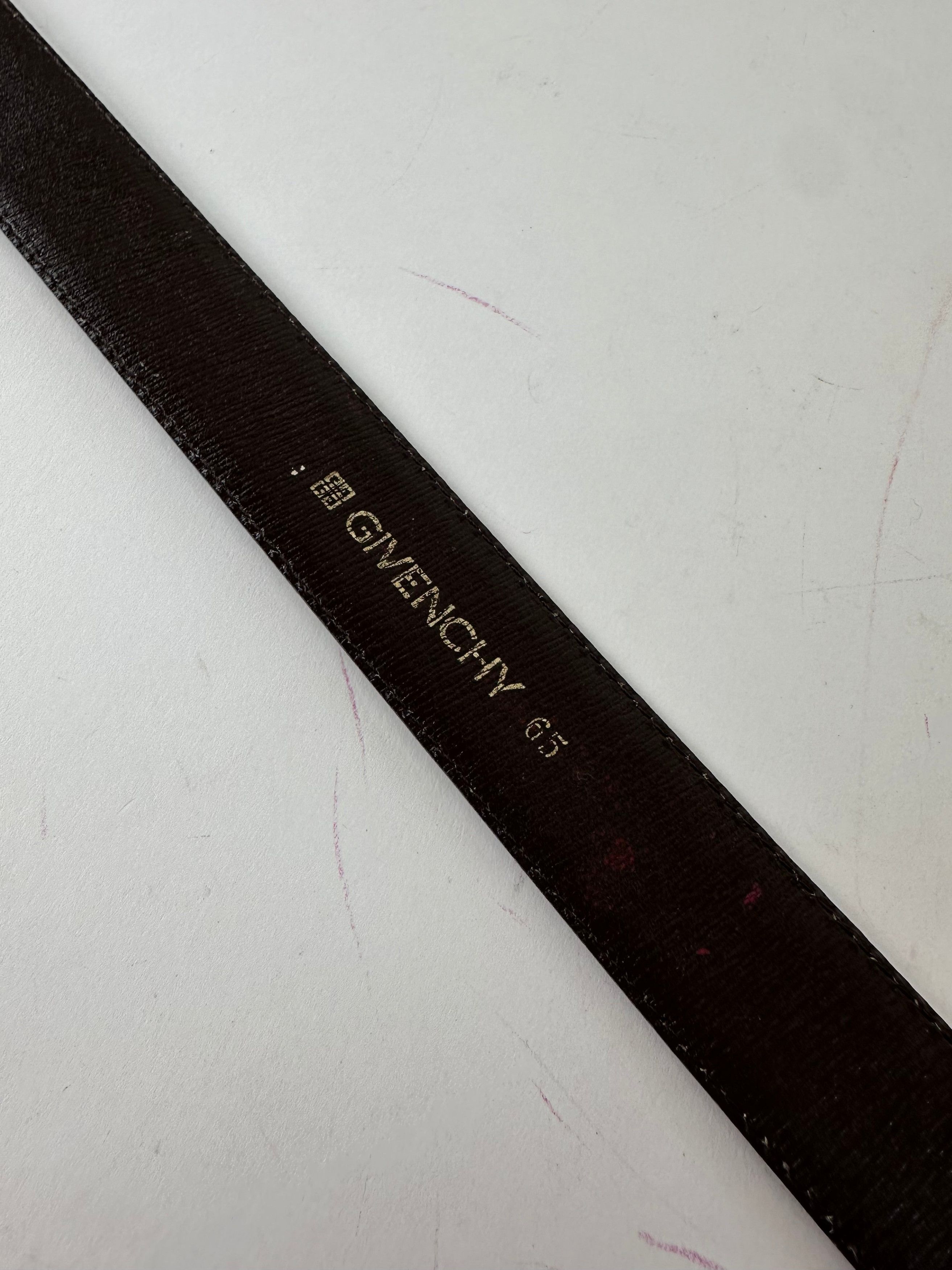 Givenchy Vintage 4G Logo Leather Belt Burgundy 65 Size ONE SIZE - 6 Thumbnail