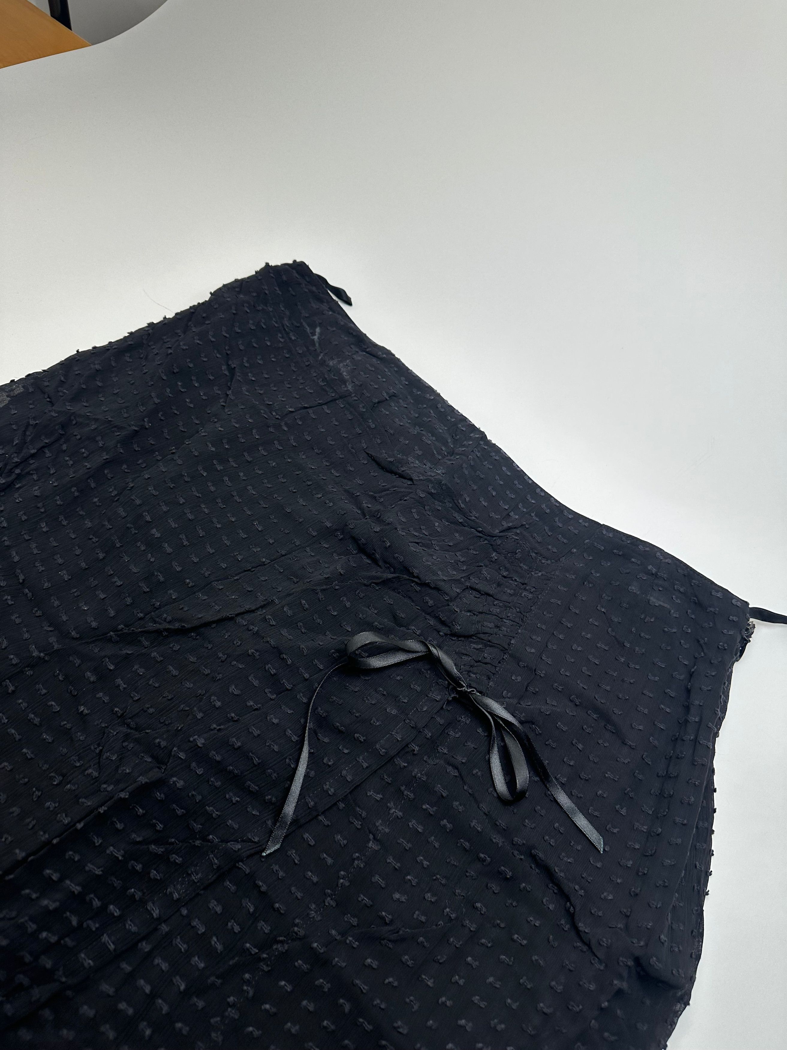 Givenchy Vintage Silk Bow Detail A-Line Skirt Black XL Size 36" / US 14 / IT 50 - 3 Thumbnail