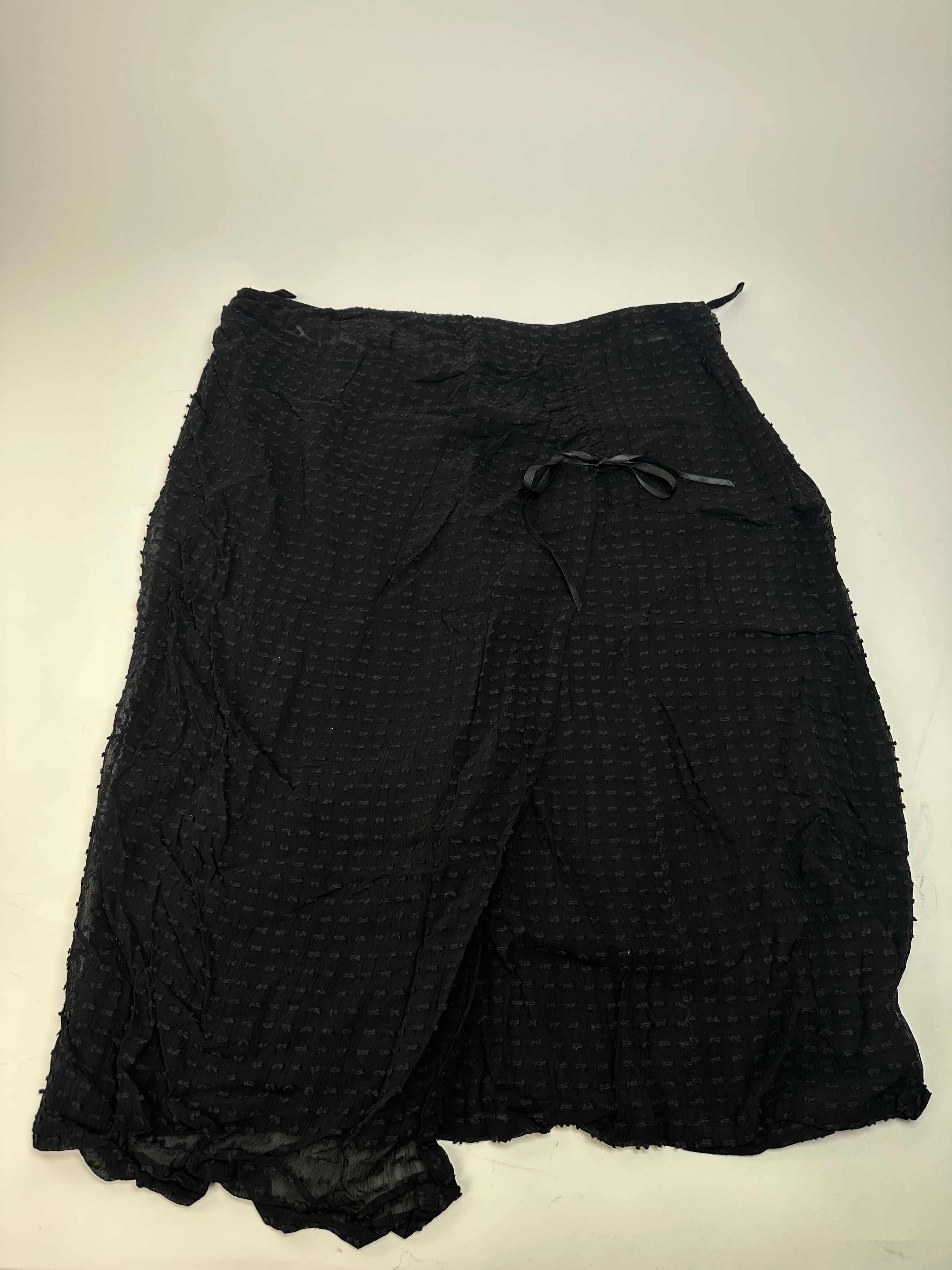 Givenchy Vintage Silk Bow Detail A-Line Skirt Black XL Size 36" / US 14 / IT 50 - 2 Thumbnail