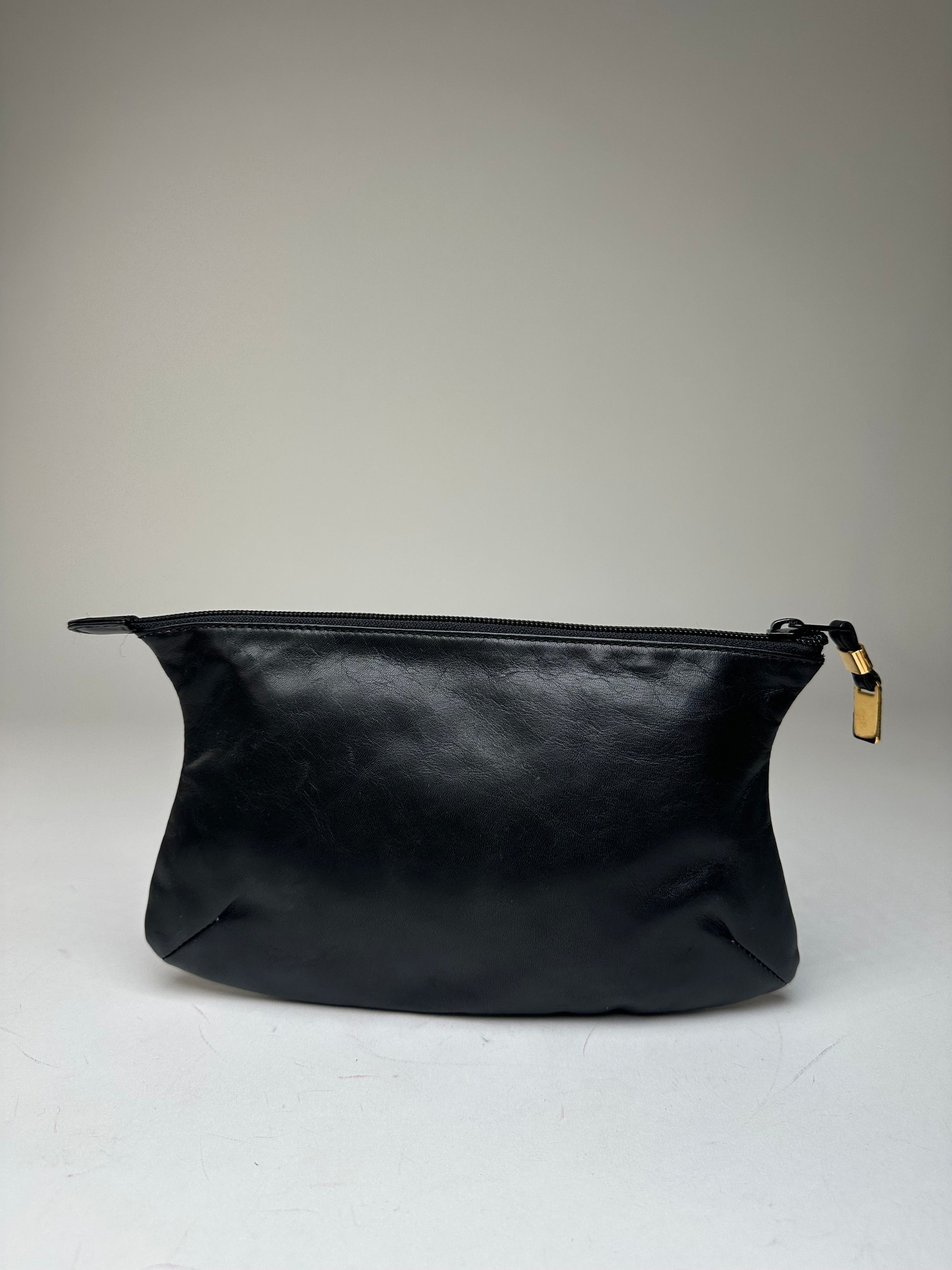 Loewe Vintage Anagram Leather Pouch Clutch Black Size ONE SIZE - 2 Thumbnail