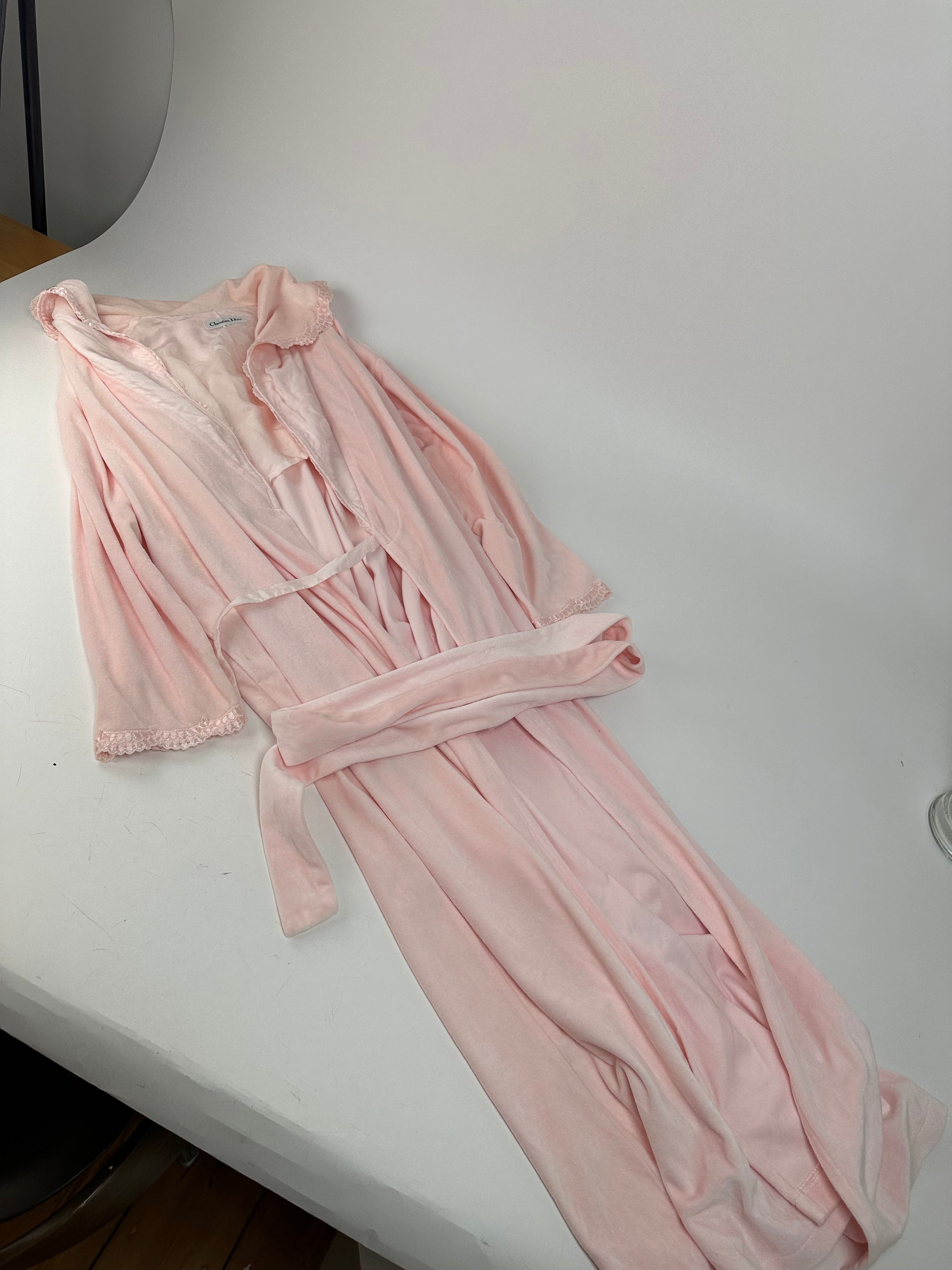 Dior Vintage Christian Velour Bathrobe Pink M Size M / US 6-8 / IT 42-44 - 5 Thumbnail