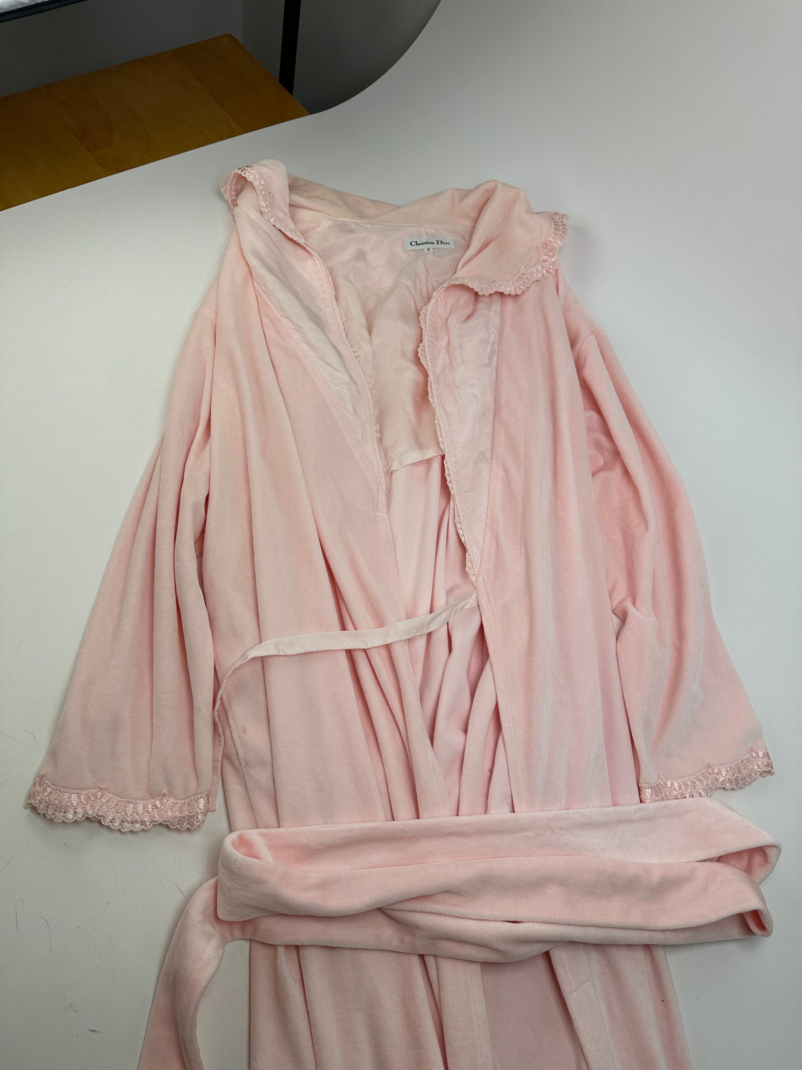 Dior Vintage Christian Velour Bathrobe Pink M Size M / US 6-8 / IT 42-44 - 6 Thumbnail