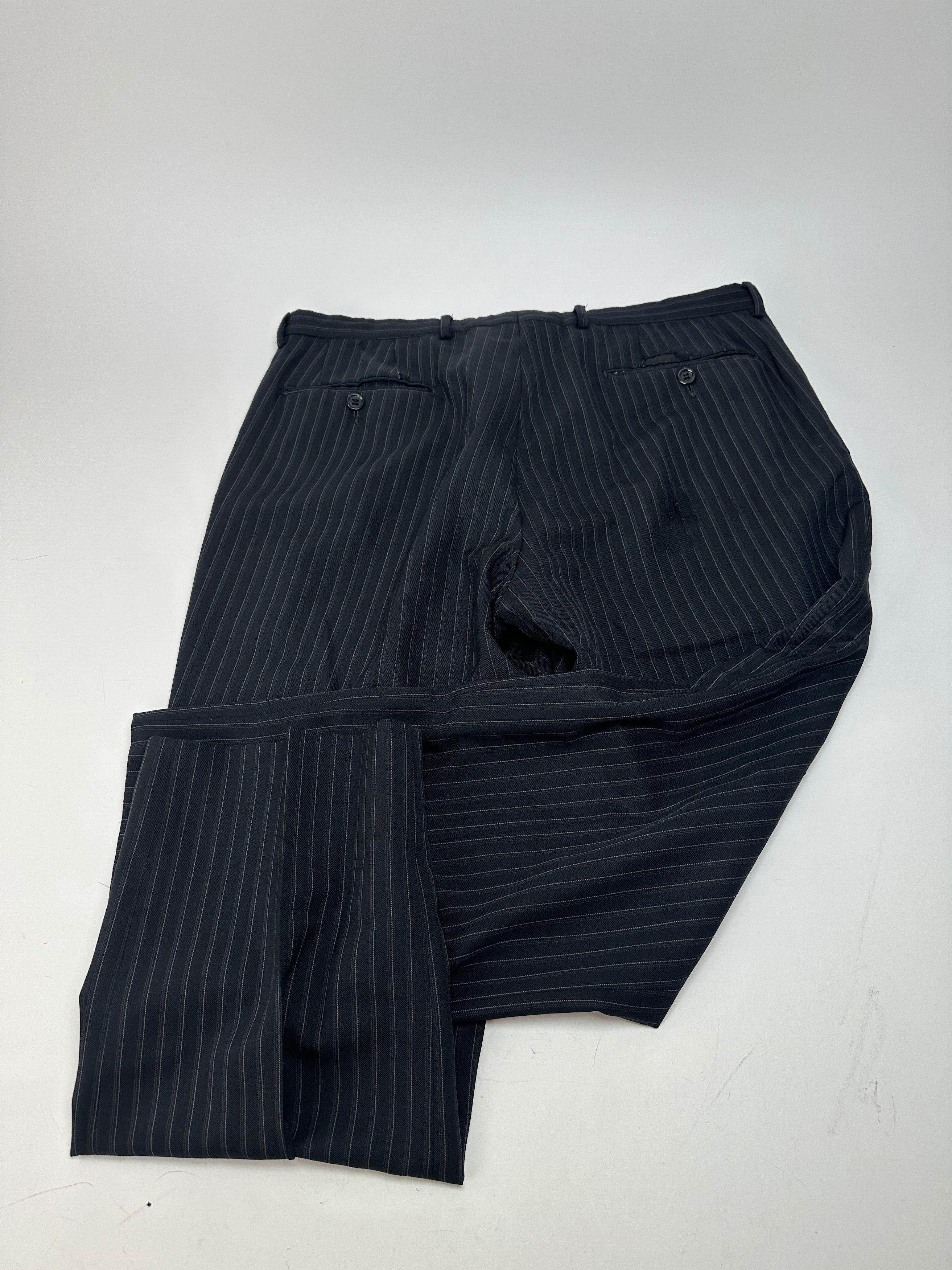 Gucci Vintage Wool Pinstripe Trousers Black M Size 30" / US 8 / IT 44 - 12 Thumbnail