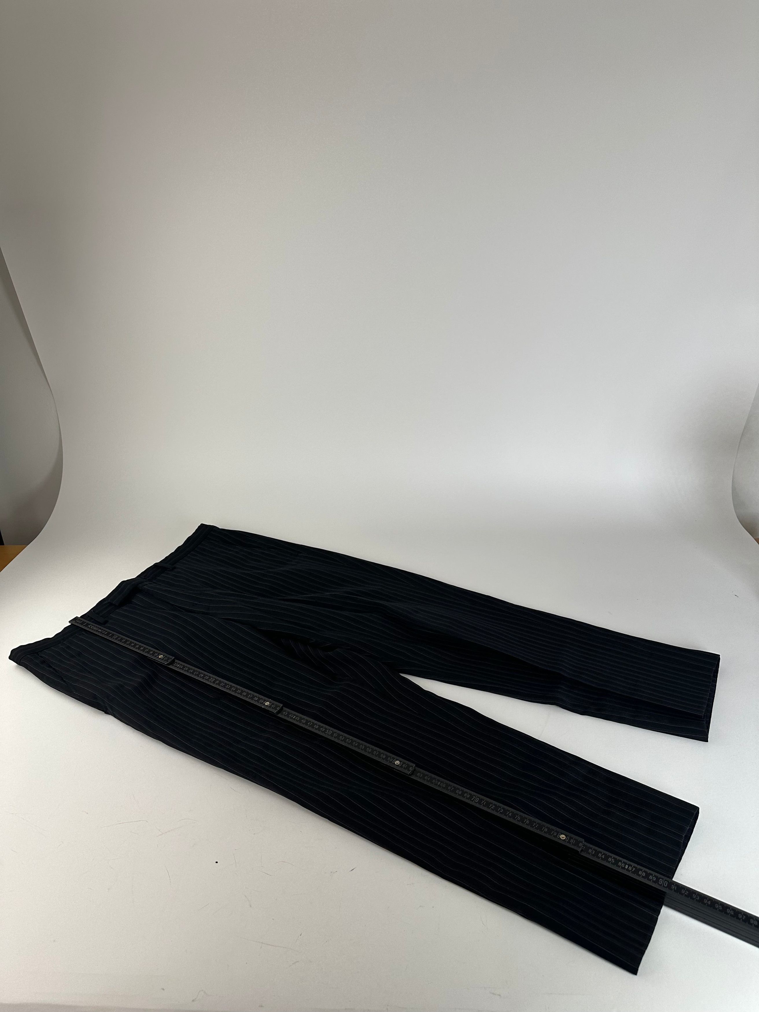 Gucci Vintage Wool Pinstripe Trousers Black M Size 30" / US 8 / IT 44 - 4 Thumbnail