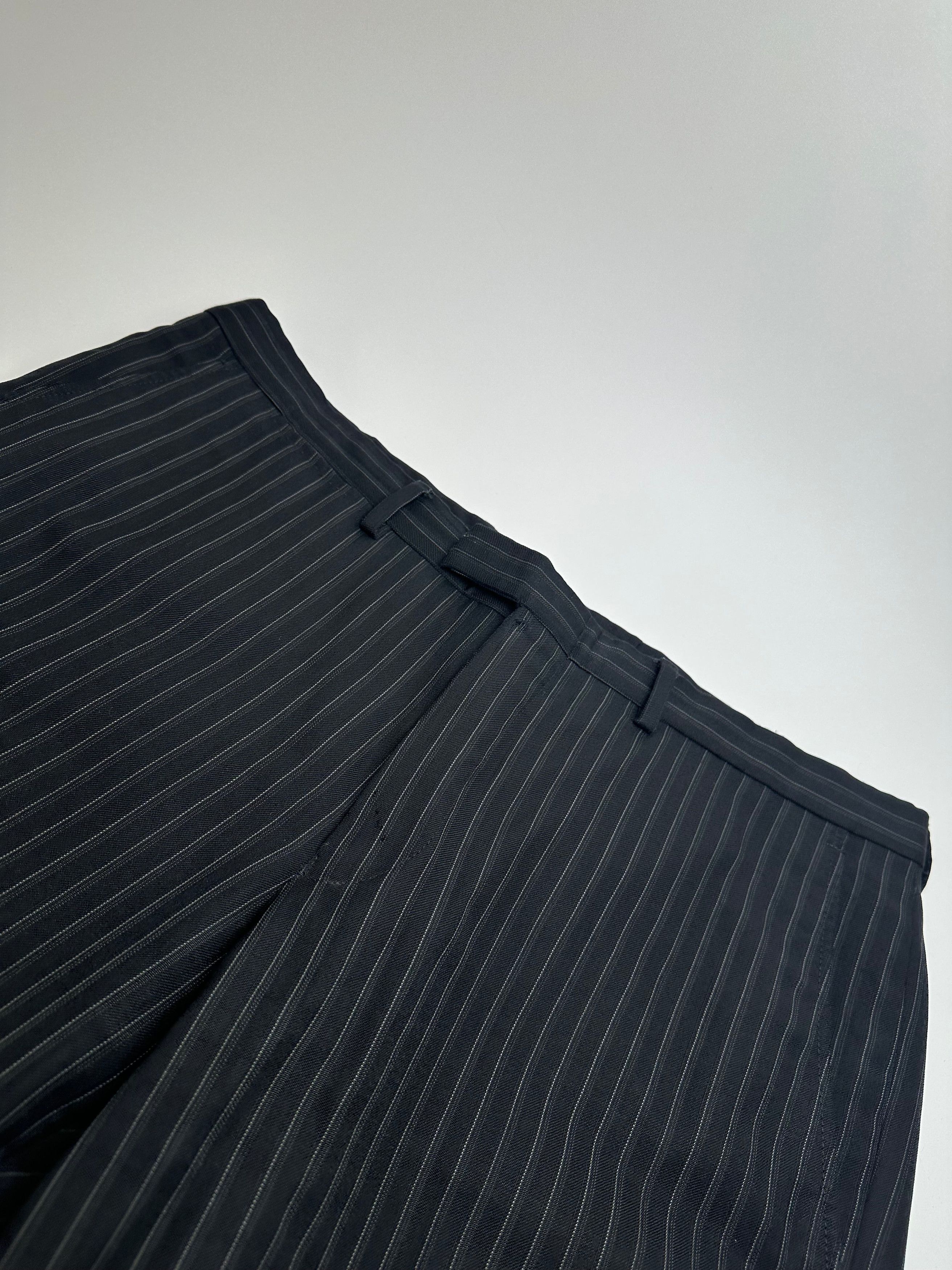 Gucci Vintage Wool Pinstripe Trousers Black M Size 30" / US 8 / IT 44 - 2 Thumbnail