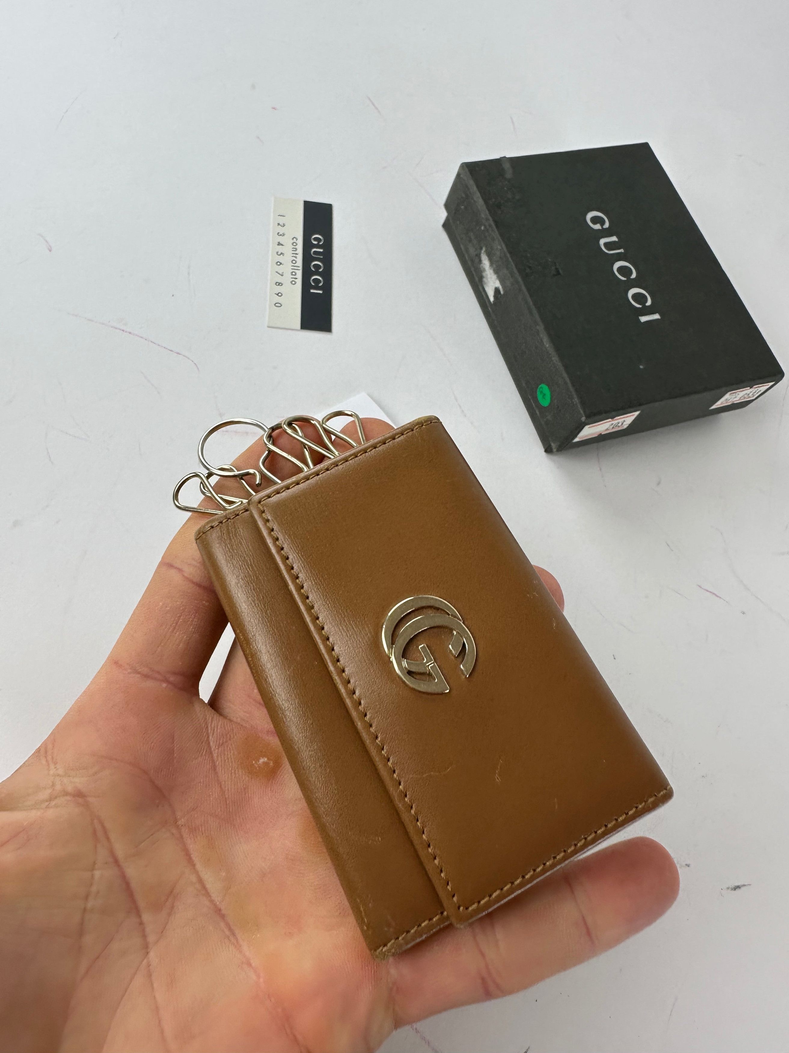 Gucci Vintage GG Leather Key Holder Brown Size ONE SIZE - 3 Thumbnail
