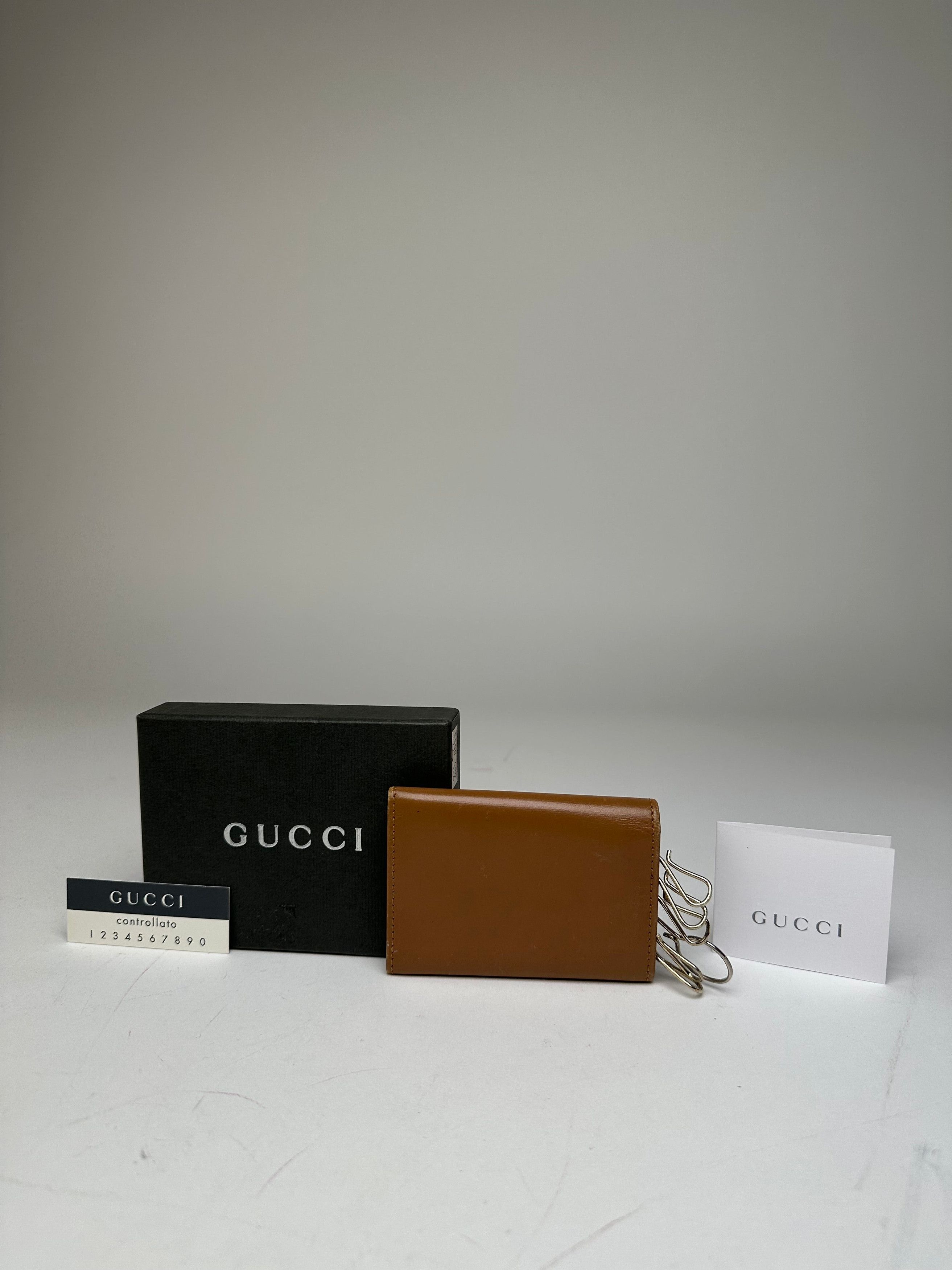Gucci Vintage GG Leather Key Holder Brown Size ONE SIZE - 13 Thumbnail