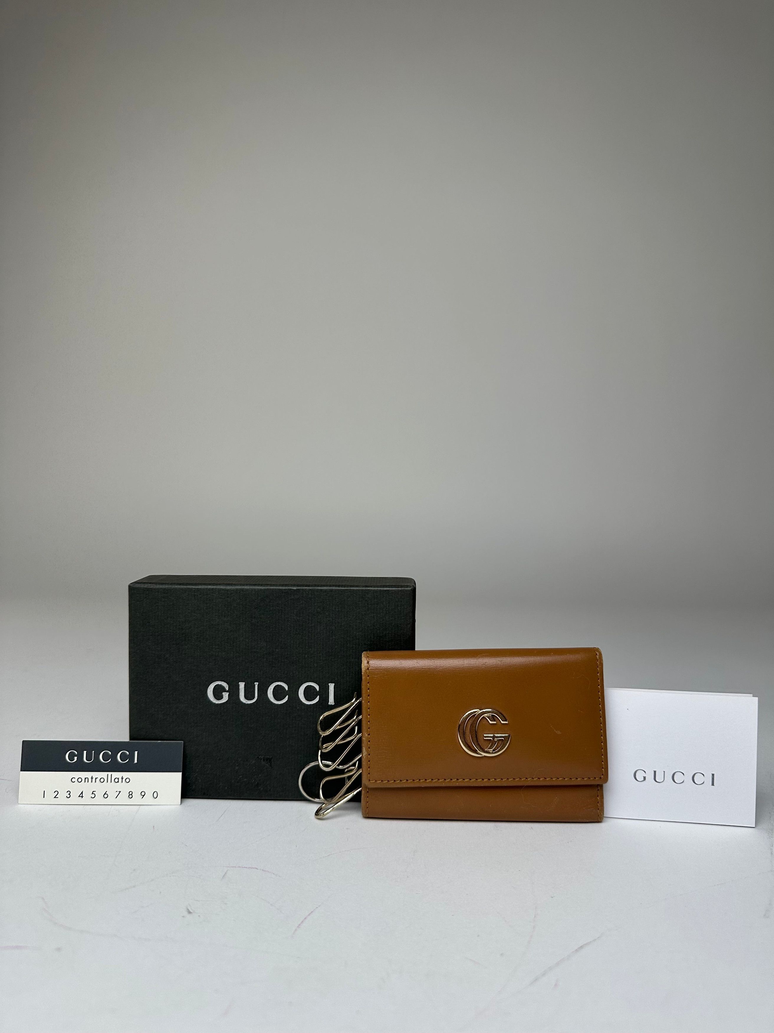 Gucci Vintage GG Leather Key Holder Brown Size ONE SIZE - 12 Thumbnail