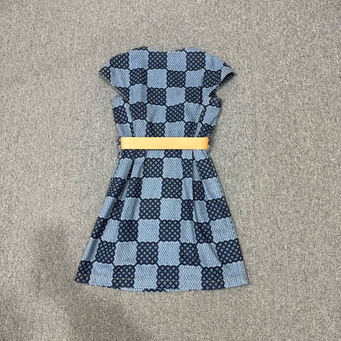 Louis Vuitton Louis Vuitton Blue Monogram Check Dress Size M / US 6-8 / IT 42-44 - 2 Thumbnail
