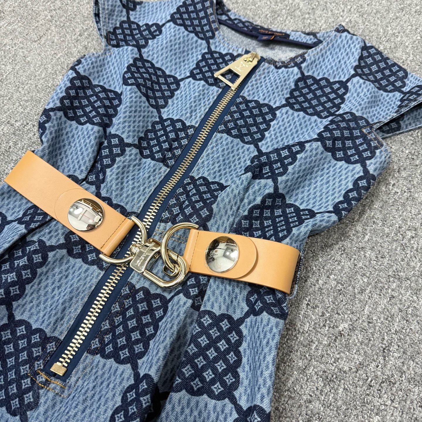 Louis Vuitton Louis Vuitton Blue Monogram Check Dress Size M / US 6-8 / IT 42-44 - 3 Thumbnail