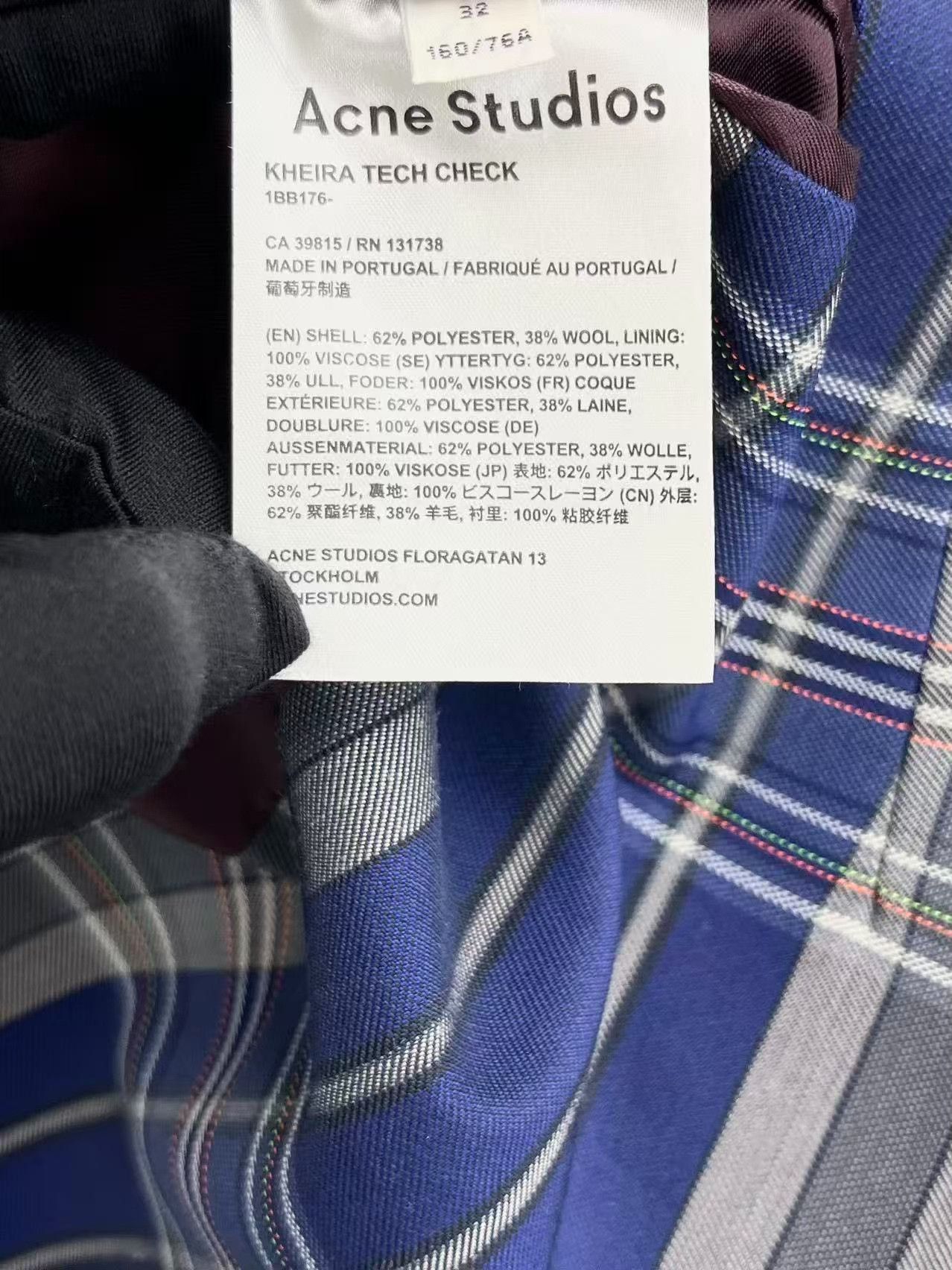 Acne Studios Acne Studios Gray-Blue Plaid Wool Blazer Size US M / EU 48-50 / 2 - 4 Thumbnail