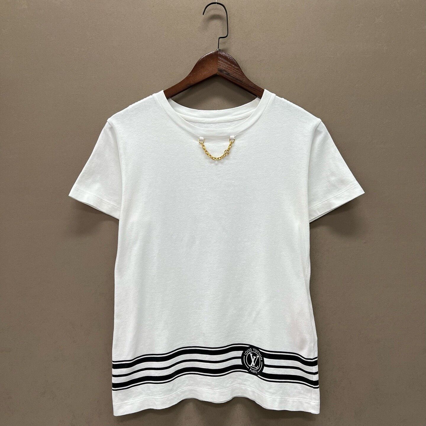 Louis Vuitton Louis Vuitton White Chain Stripe Short-Sleeve Size M / US 6-8 / IT 42-44 - 3 Thumbnail