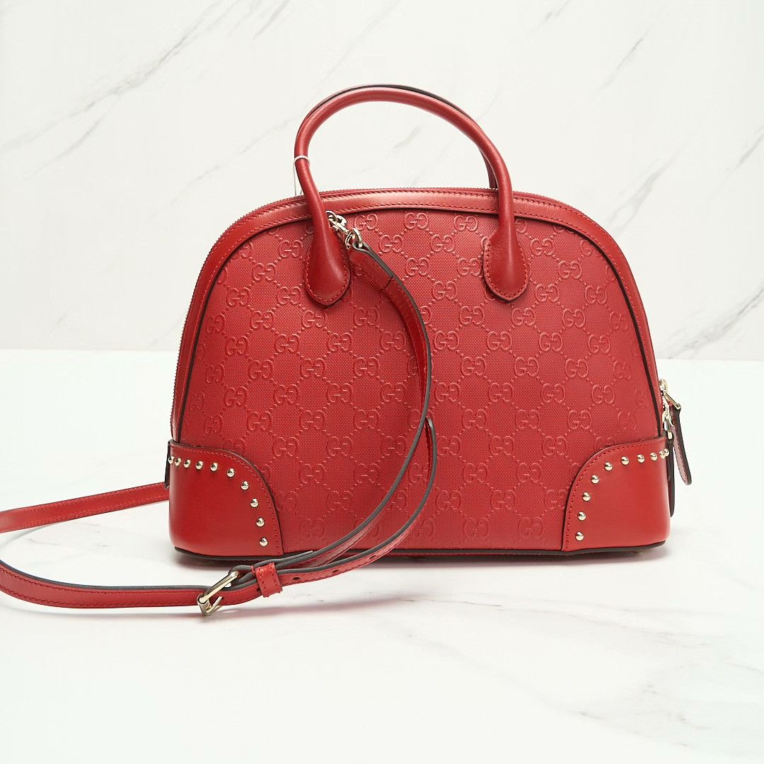 Gucci Gucci Women's Double G Embossed Studded Handbag Size ONE SIZE - 4 Thumbnail