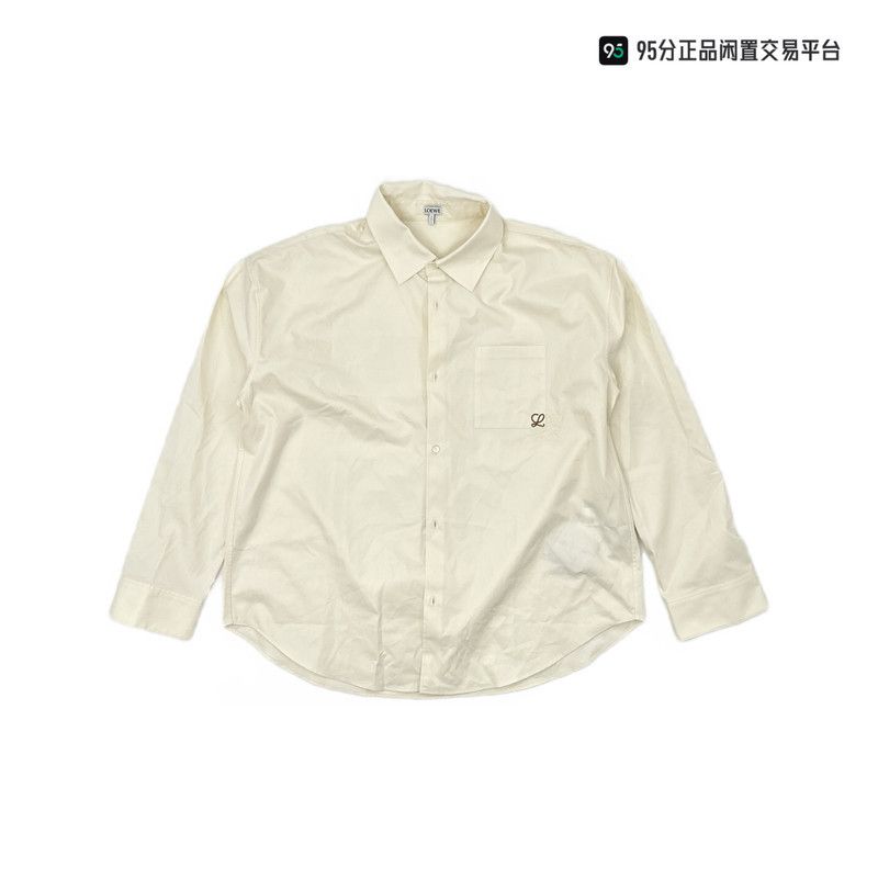 Loewe LOEWE SS26 Men's Cotton Lapel Embroidered Long-Sleeve Shirt Size US XS / EU 42 / 0 - 3 Thumbnail