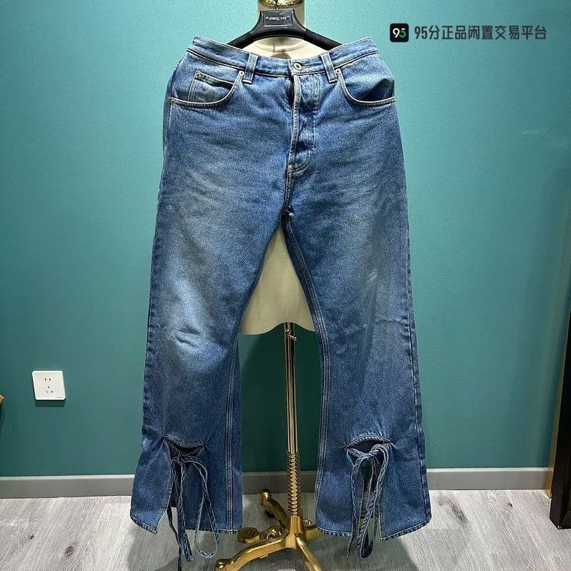 Loewe LOEWE Washed Denim Jeans with Logo Leather Patch Size US 30 / EU 46 - 6 Thumbnail