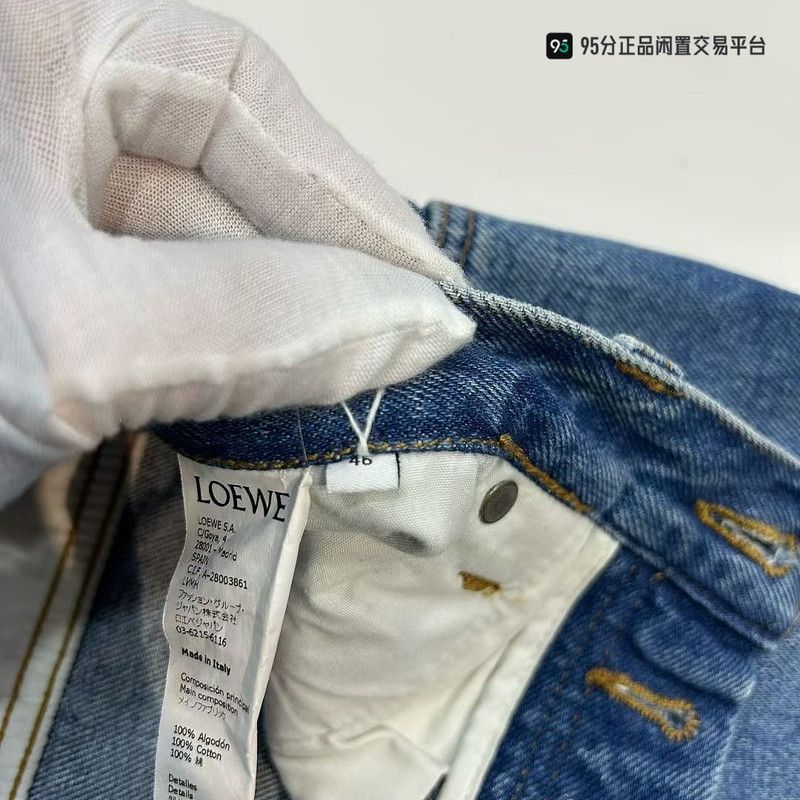 Loewe LOEWE Washed Denim Jeans with Logo Leather Patch Size US 30 / EU 46 - 7 Thumbnail
